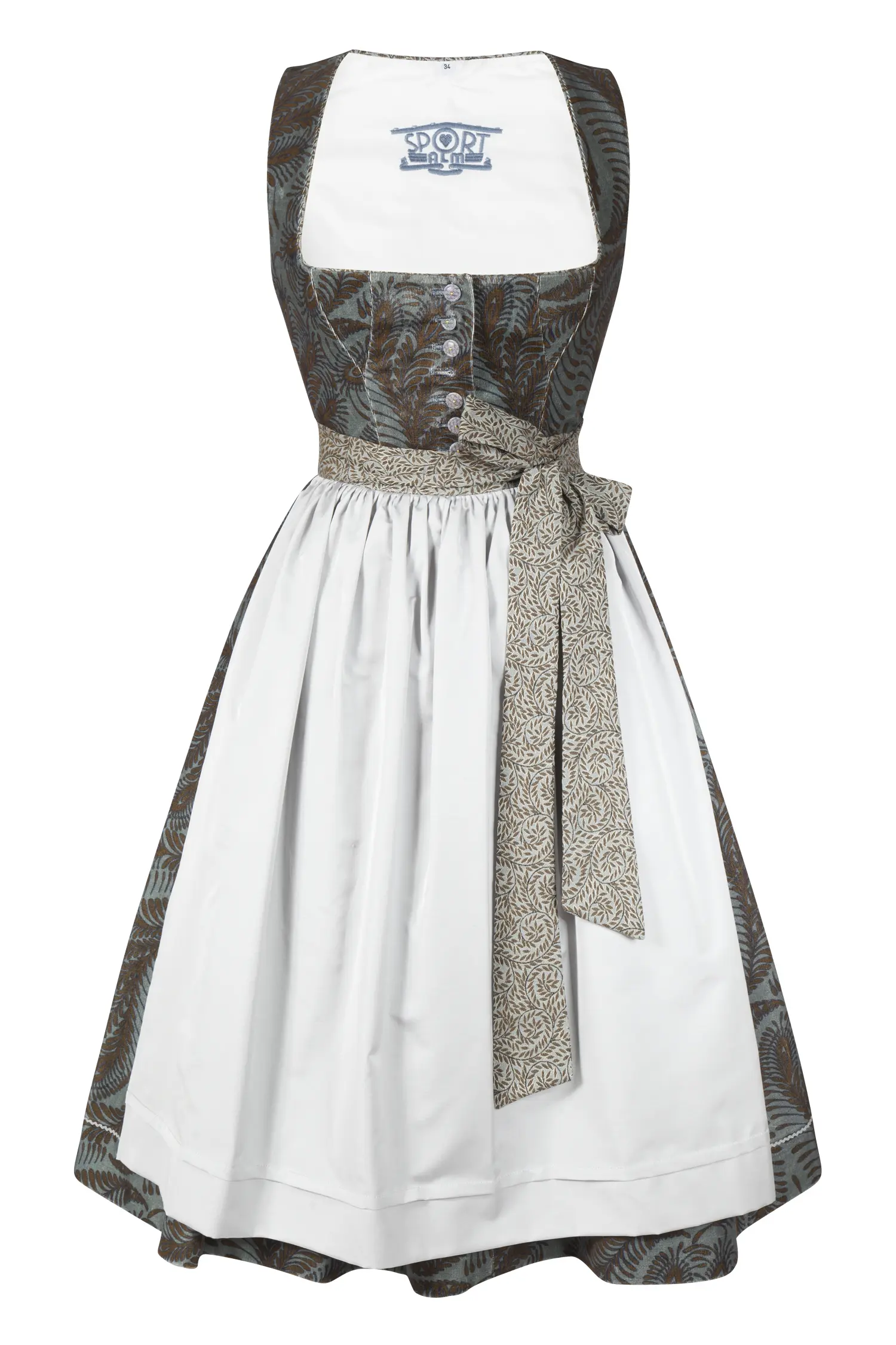3099-0312-bl6-23-07b-1176 Sportalm Dirndl im Corddesign mit extra Gürtel