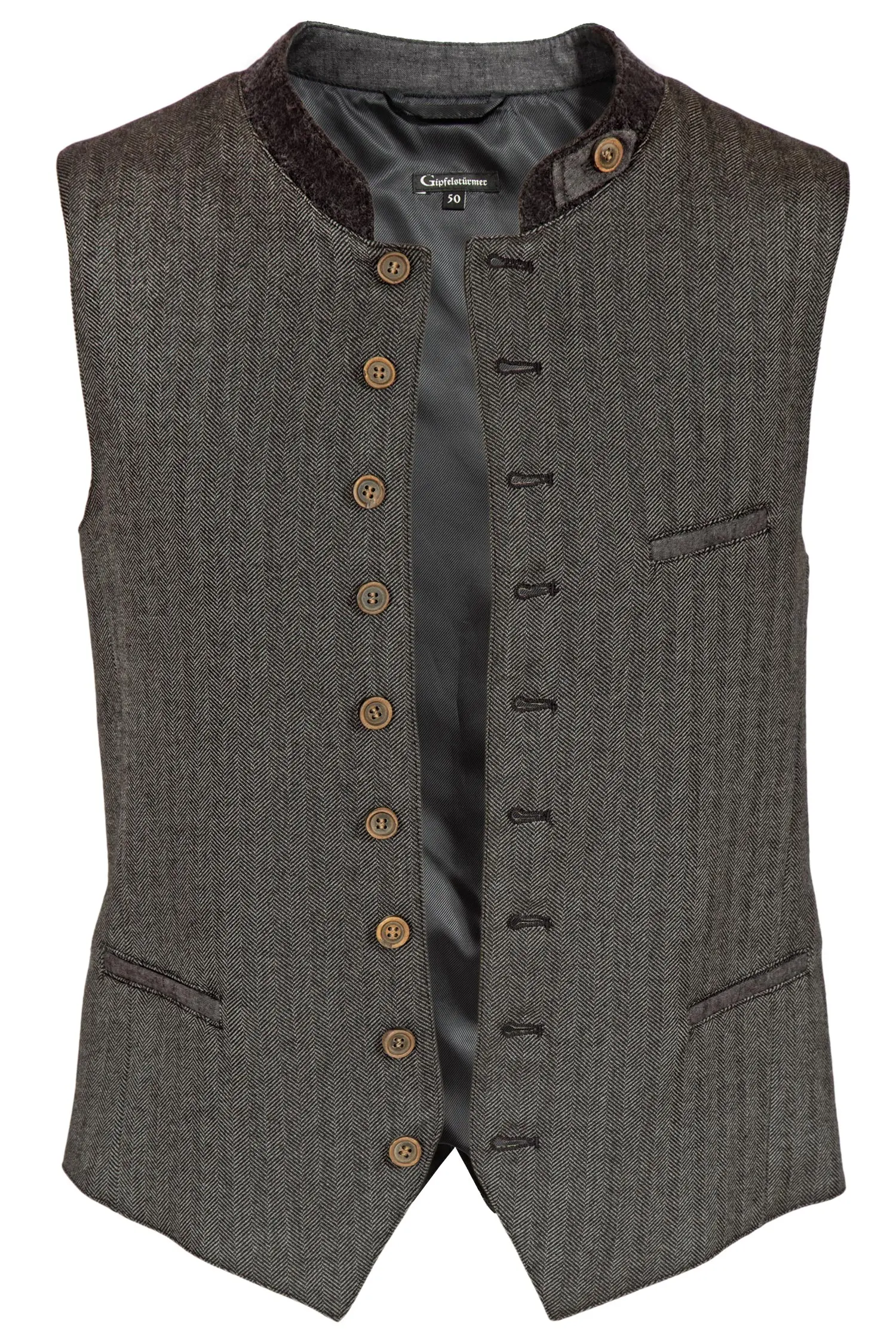 Trachtenweste Fischgrät in anthrazit