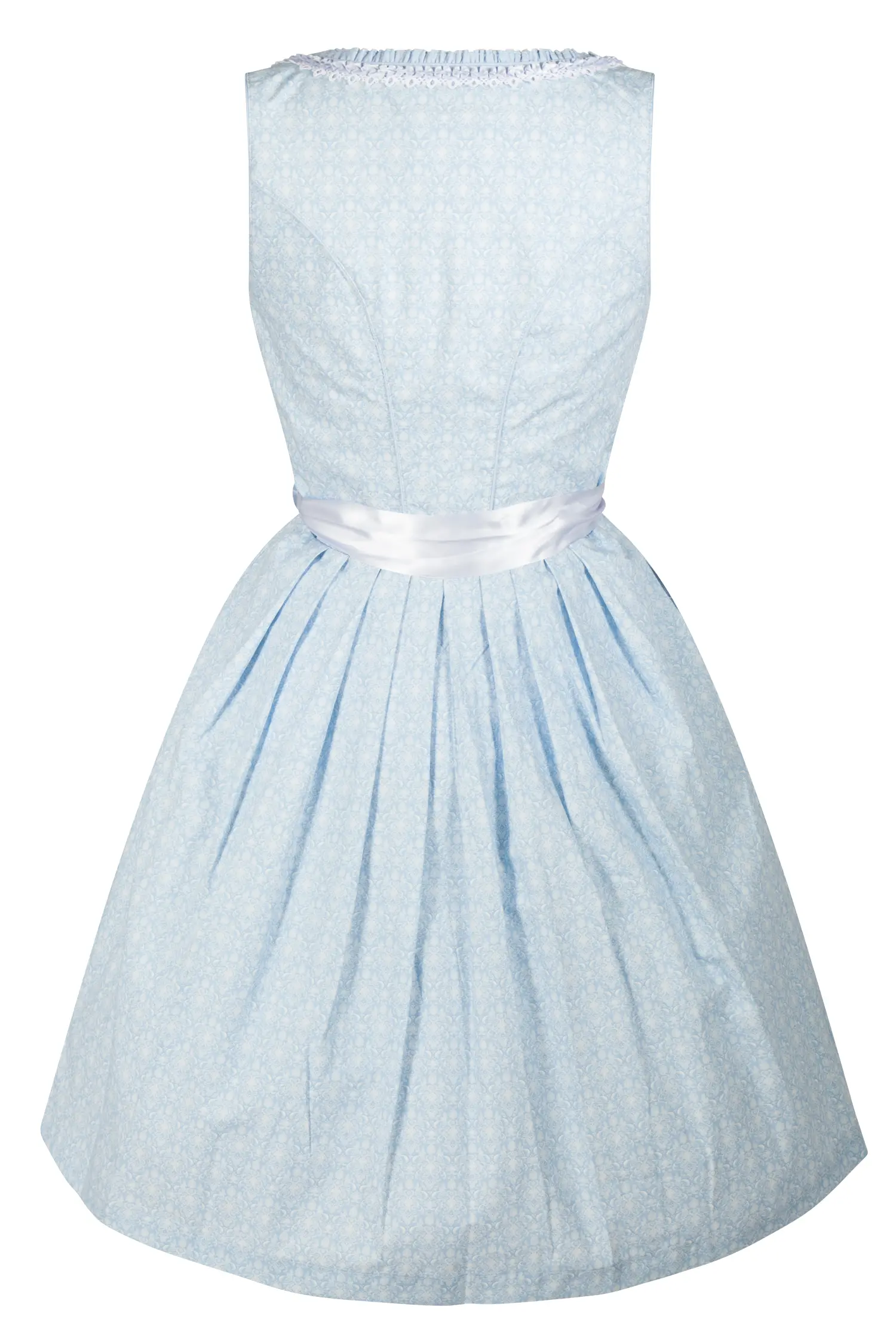 3051-1518-BL2-23-04g6140 Aufwendiges Dirndl in hellblau von Happy Dirndl - Rückansicht