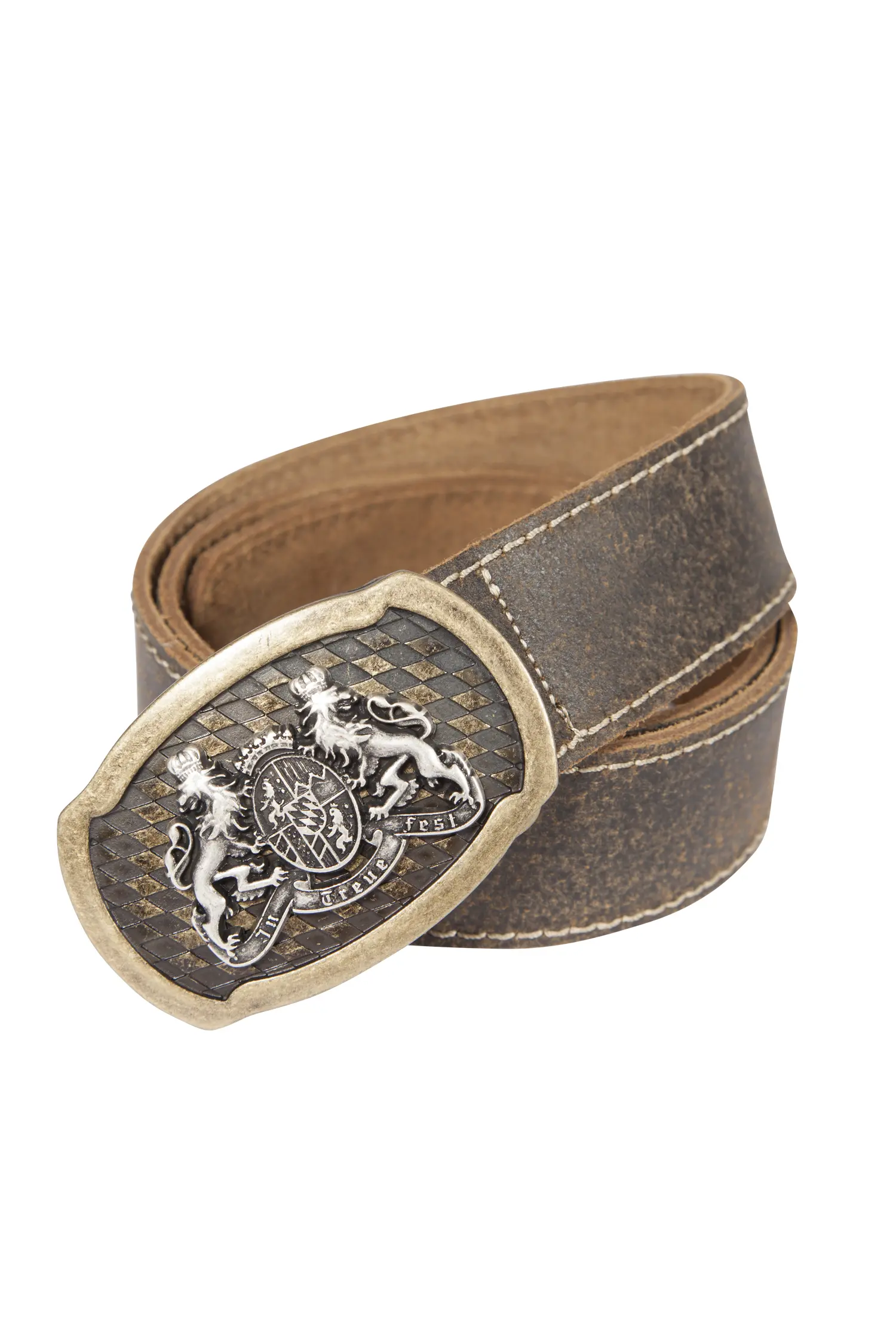 Trachtengürtel dunkelbraun mit ovaler Wappenschließe