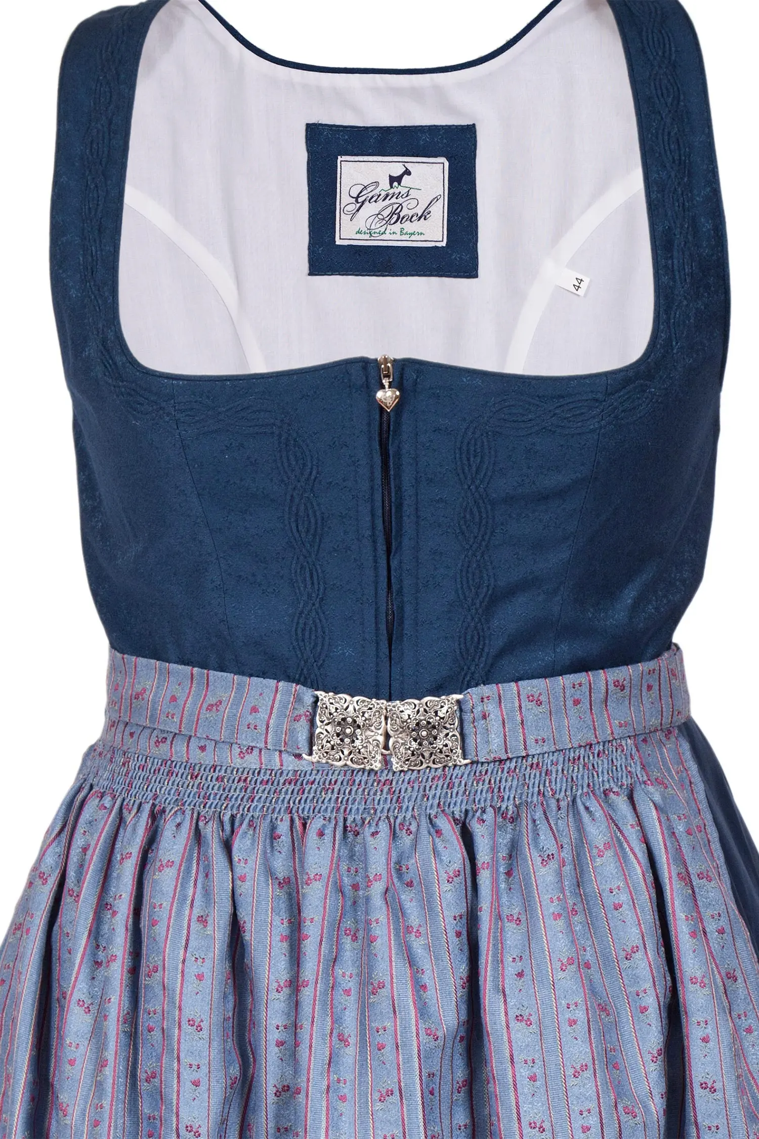 Midi Dirndl traditionell in dunkelblau bis Gr. XXL XXL Mieder