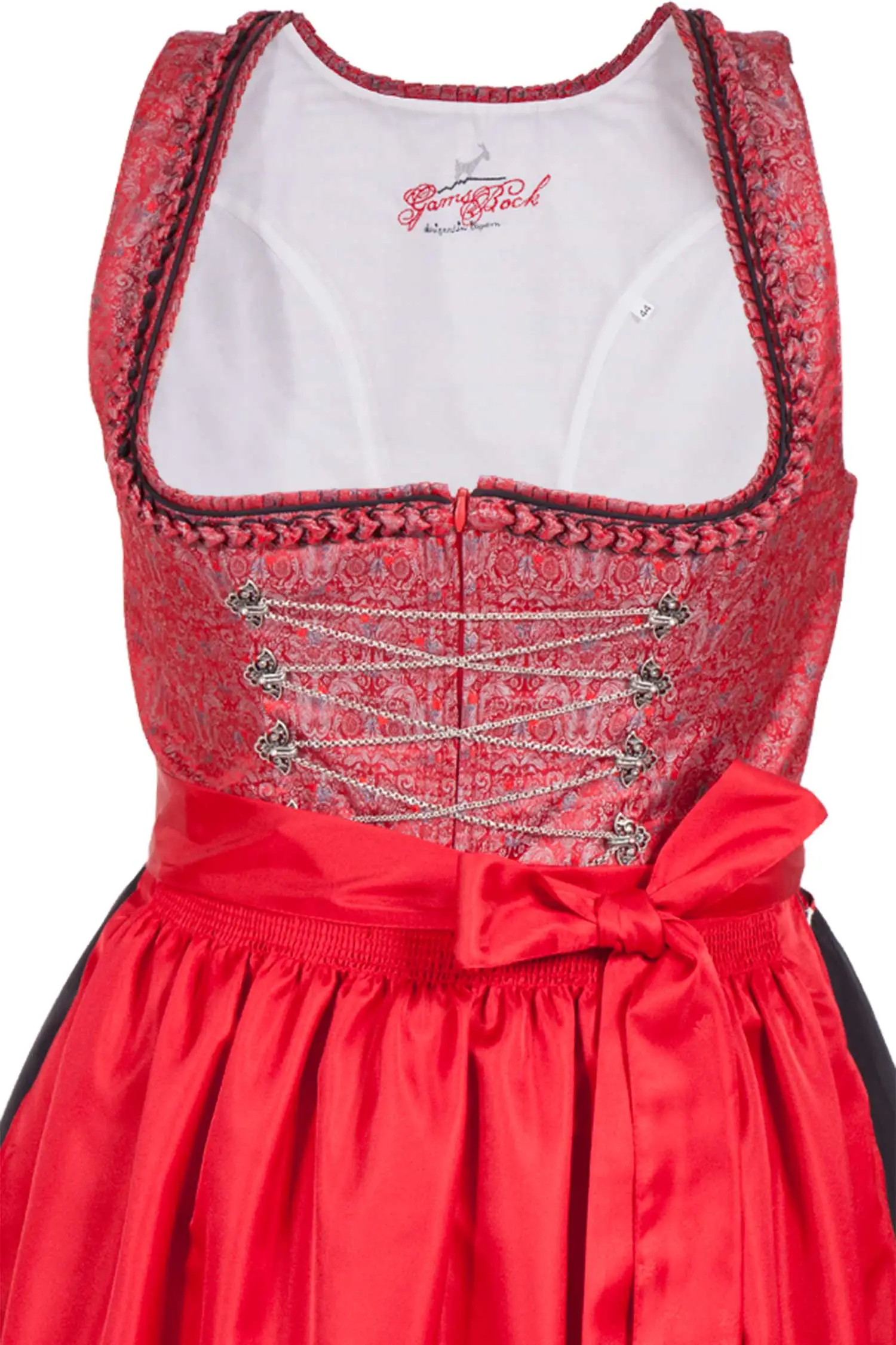 Langes Dirndl Lisa in leuchtendem rot xxl Mieder