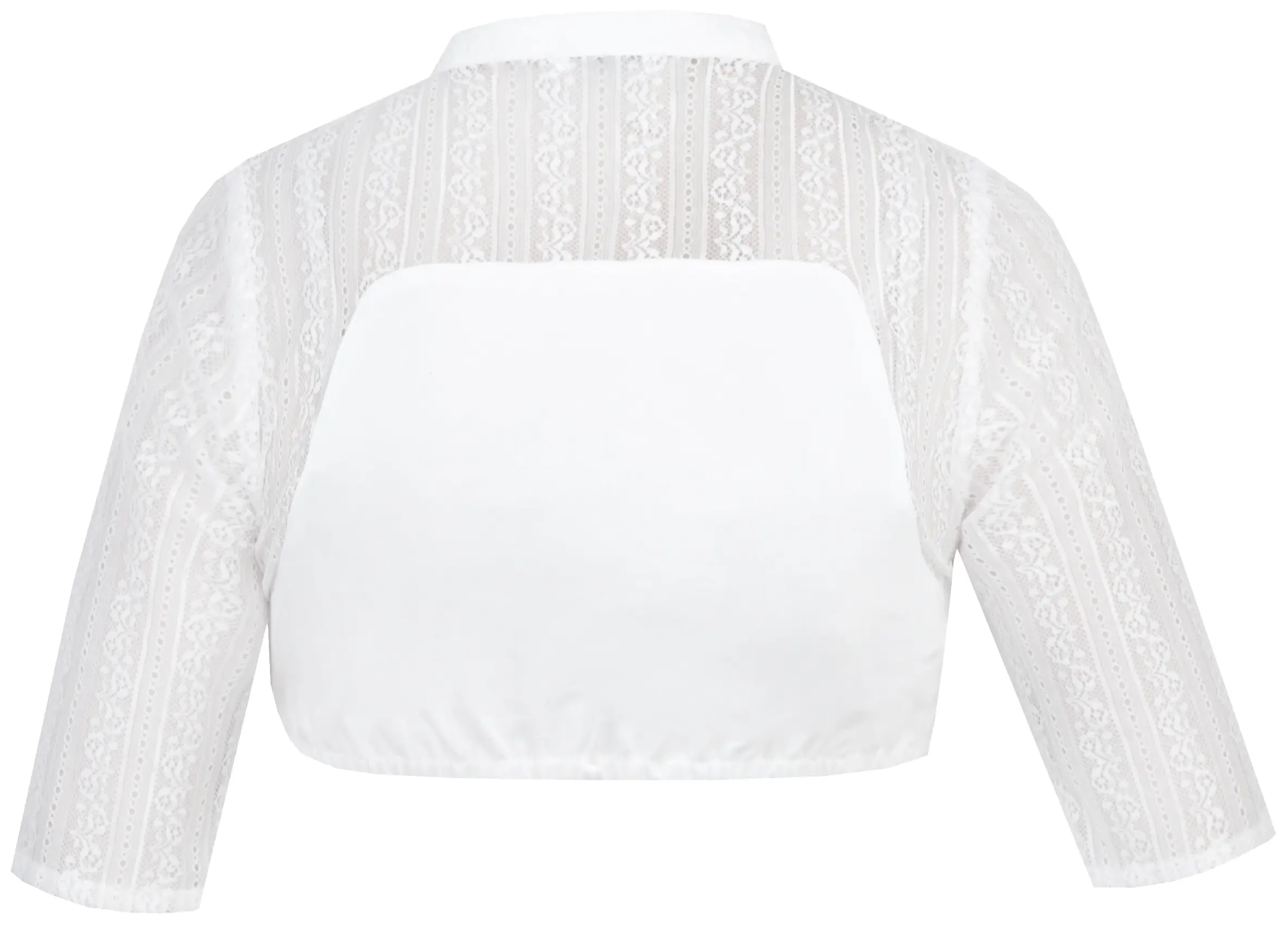 Dirndlbluse Ilse-Linda offwhite mit V-Ausschnitt - Rückansicht