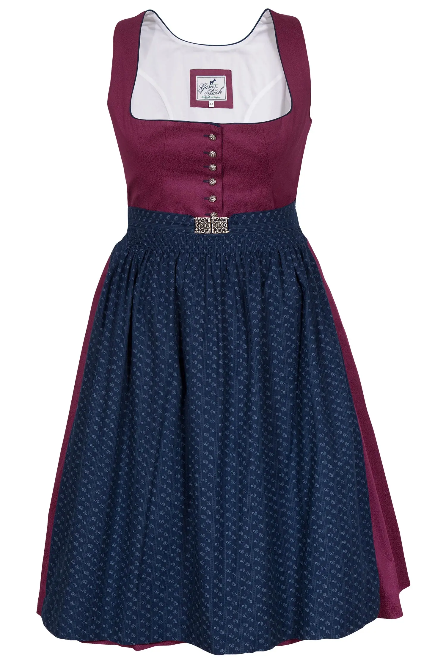 Baumwolldirndl in beere und dunkelblau XXL