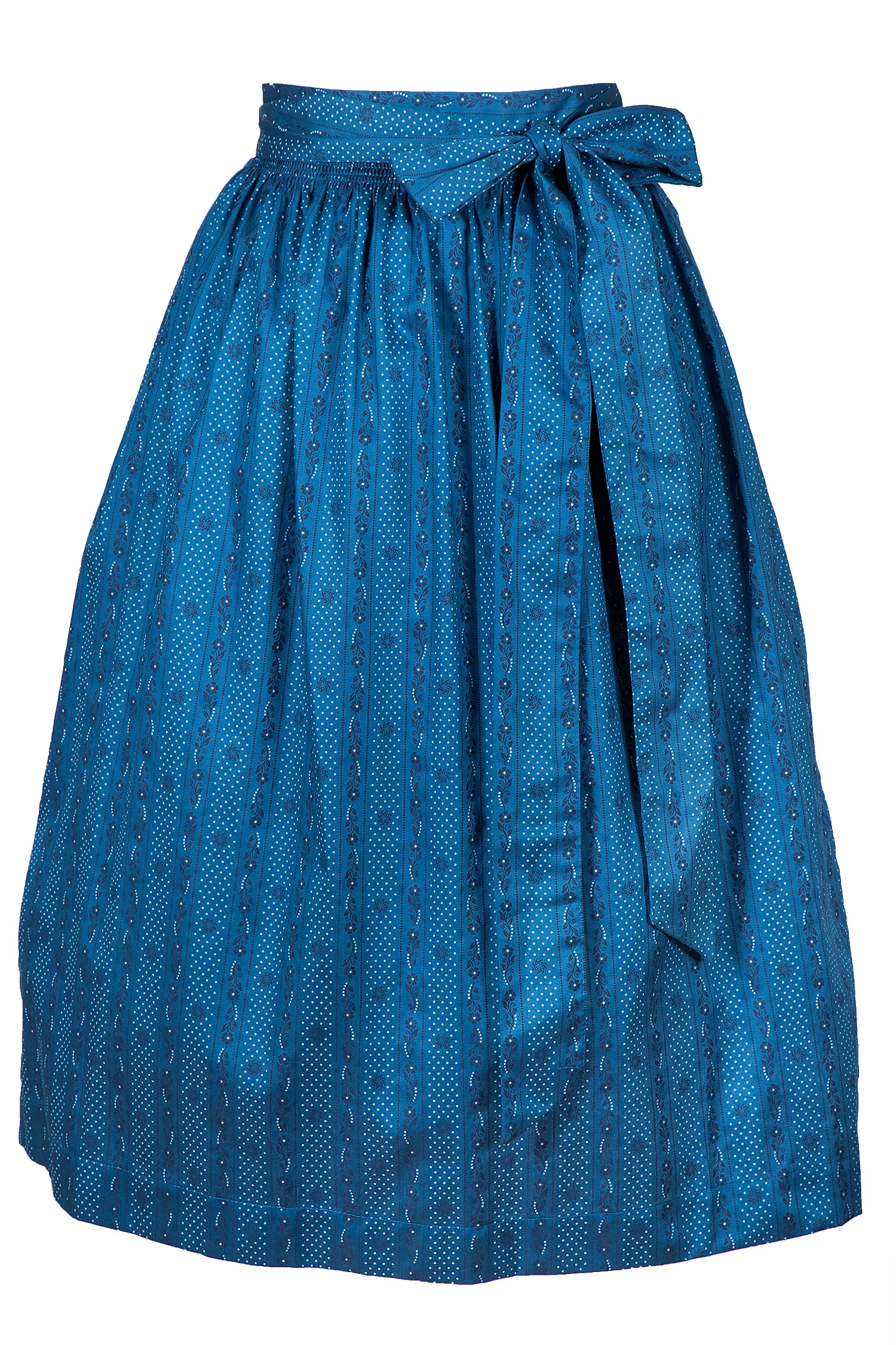 3137-0057-bl7-22-01b-9071 petrolblaue Dirndlschürze 70 cm