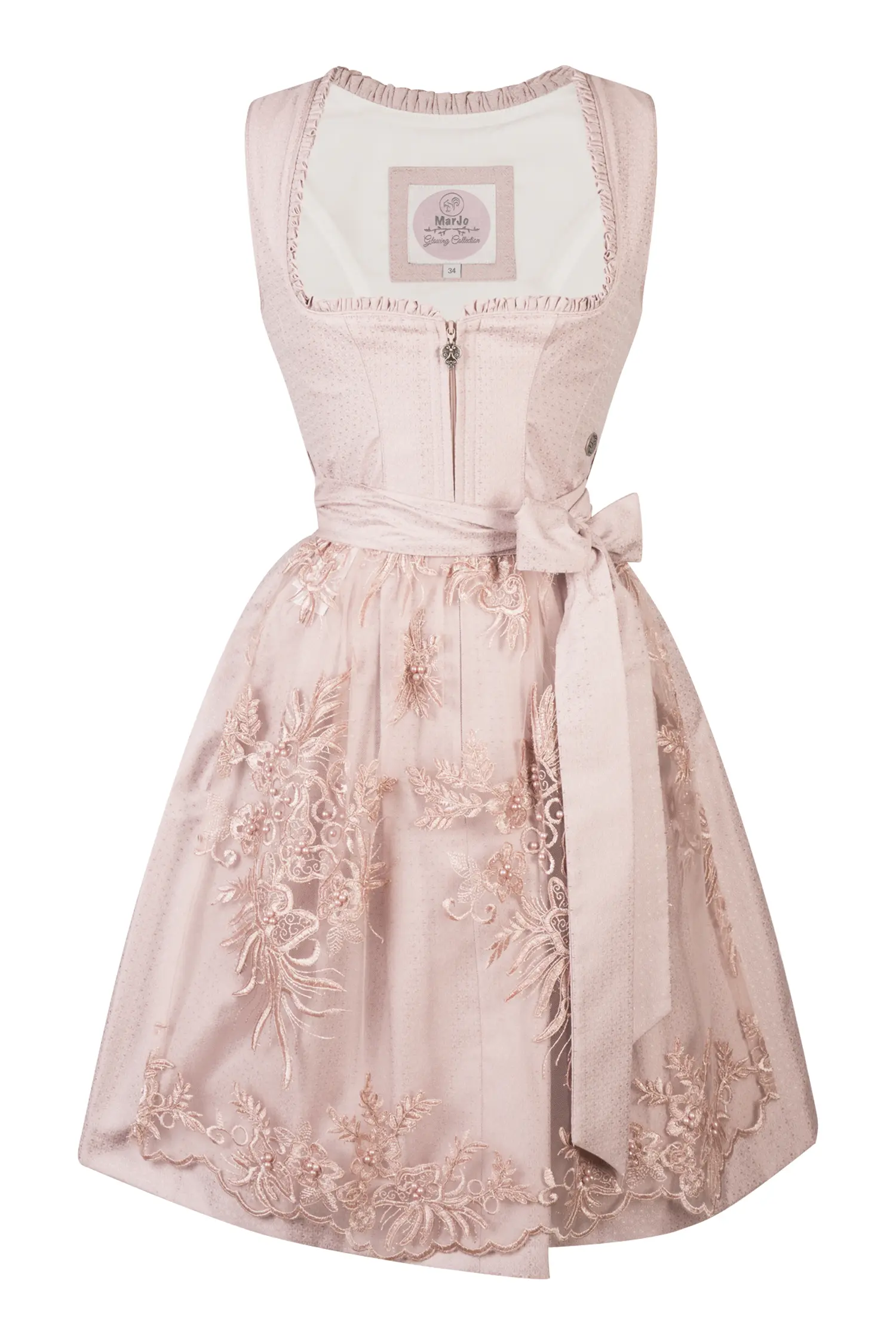 Trendiges Dirndl Dana in Rosa und Glitzerschürze