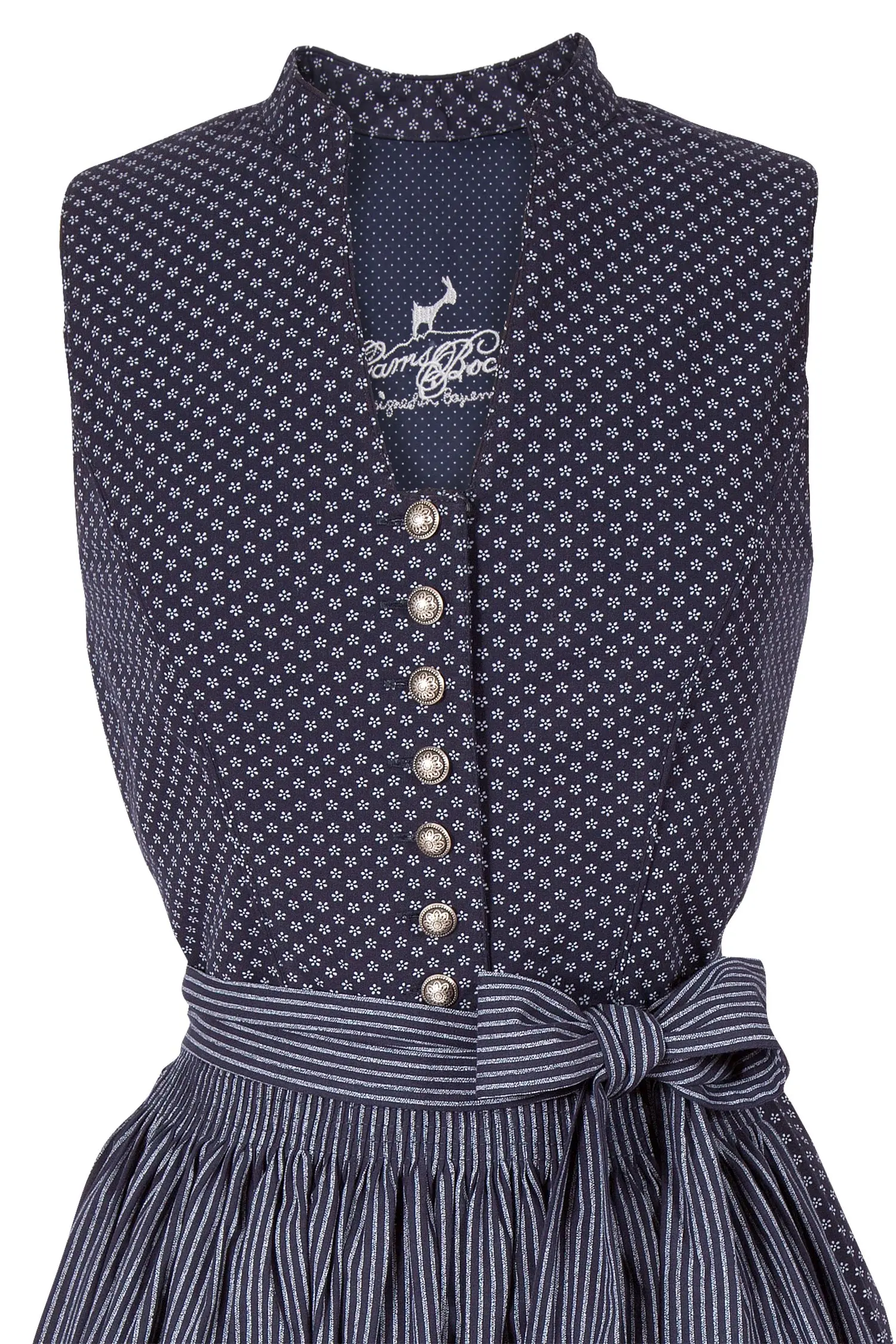 midi-dirndl-marine-baumwolle-3091-1453-bl9-19-07c-2647-b Midi Dirndl in marine hochgeschlossen Mieder