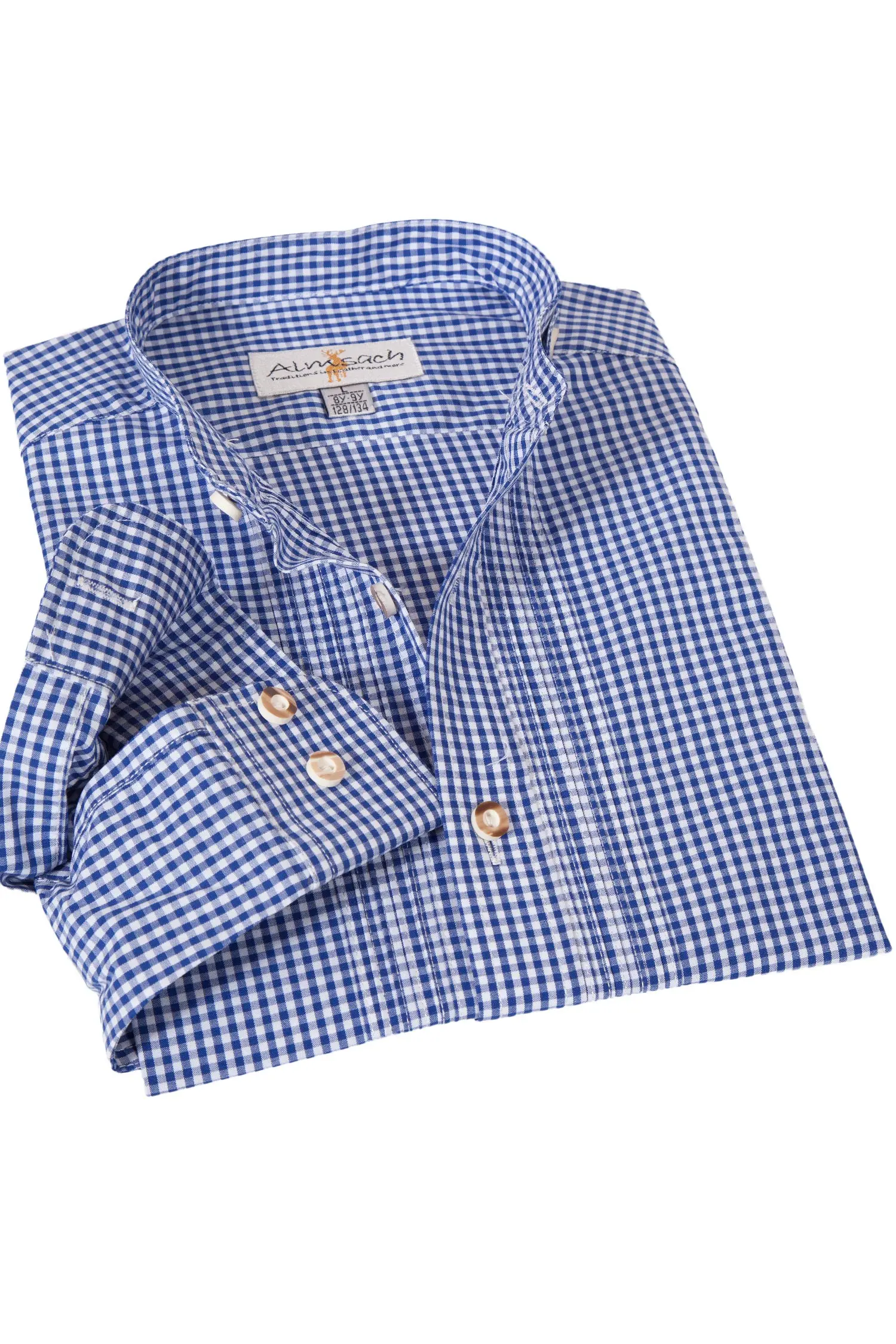 kinder-trachtenhemd-blau-kariert-4723-1083-bl5-19-04d-8520-a Kinder Trachtenhemd in blau kariert mit Stehkragen