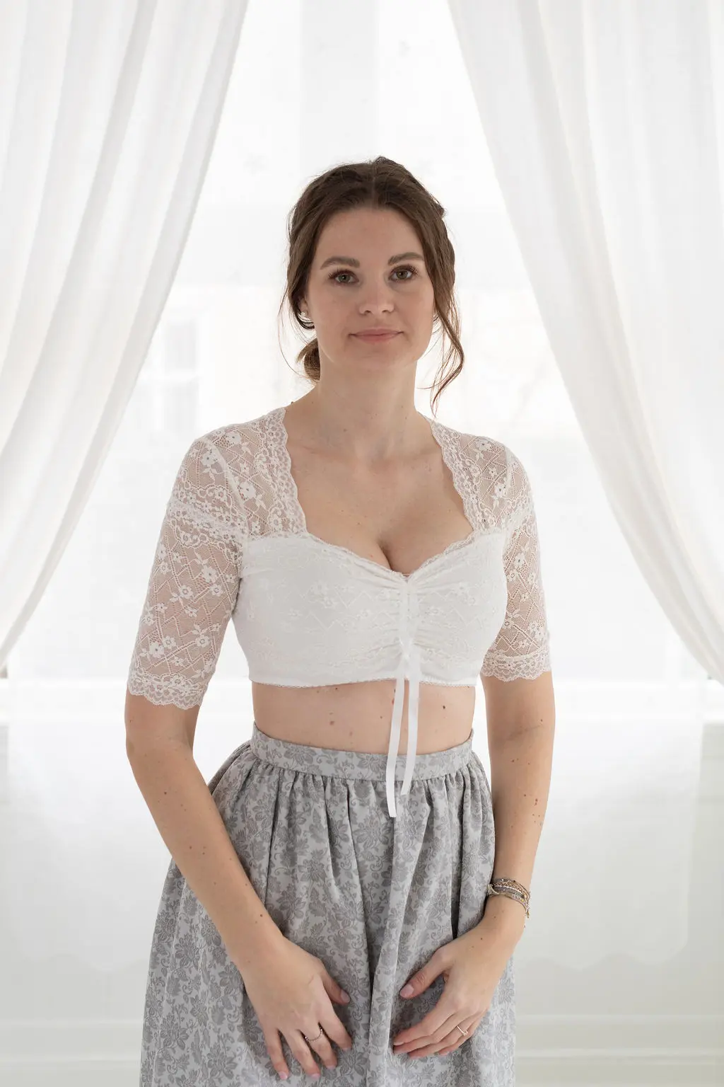 Bluse für Dirndl weiß
