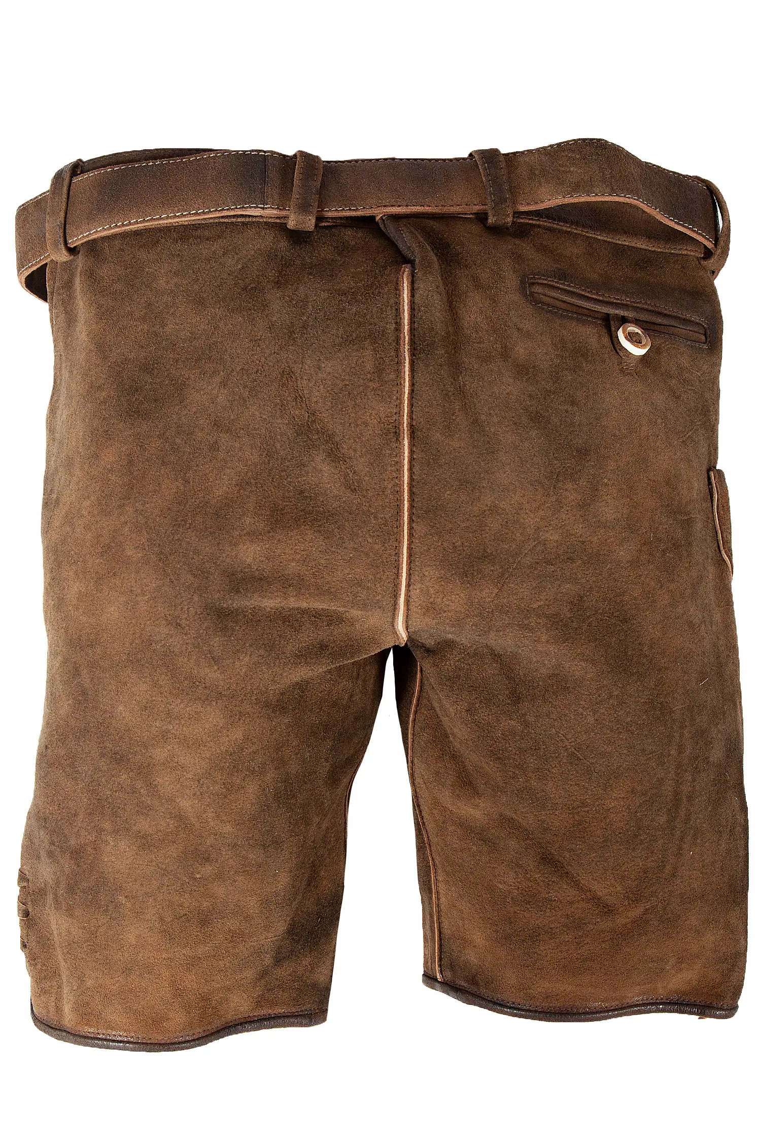 Lederhose kurz mit besonderer Stickerei - rückseite