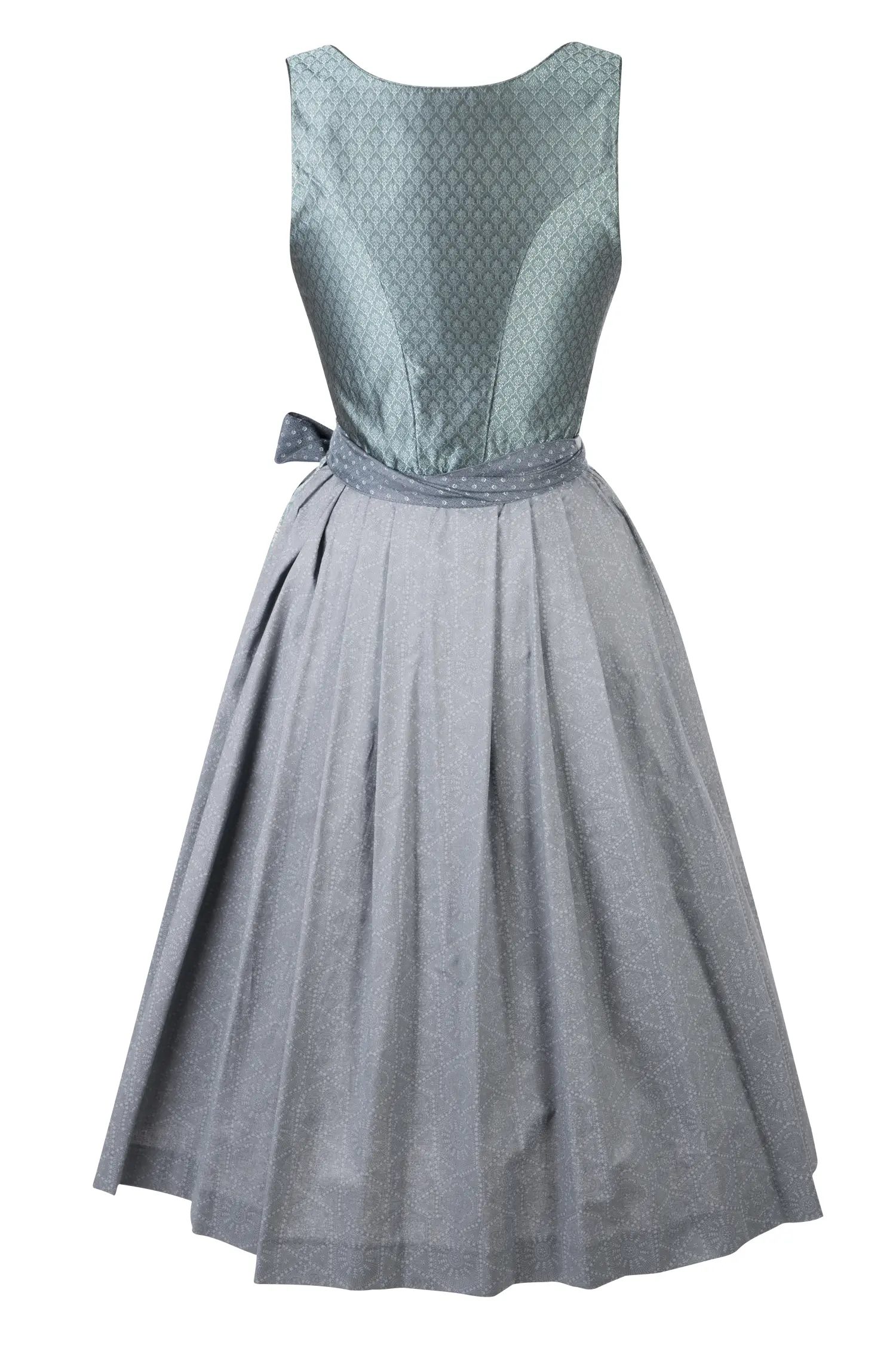 Gamsbock Dirndl Barbara in petrol - Rückansicht