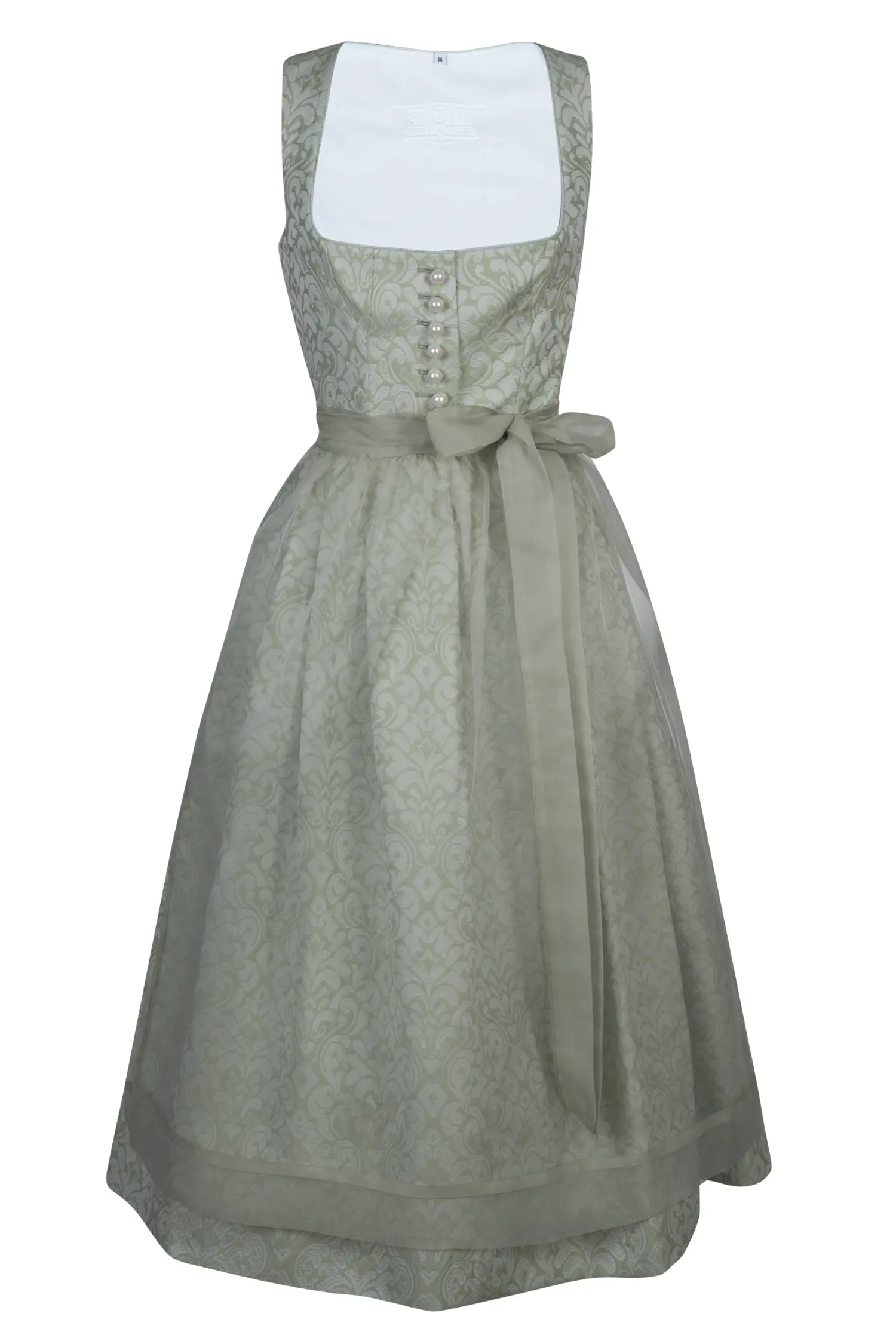 3048-1102-gn2-24-01-1103899 Sportalm Dirndl in hellgrün mit Seidenschürze