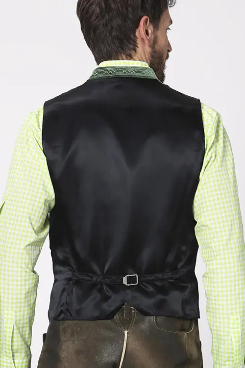 Trachtenweste Herren in tannengrün Samt 4