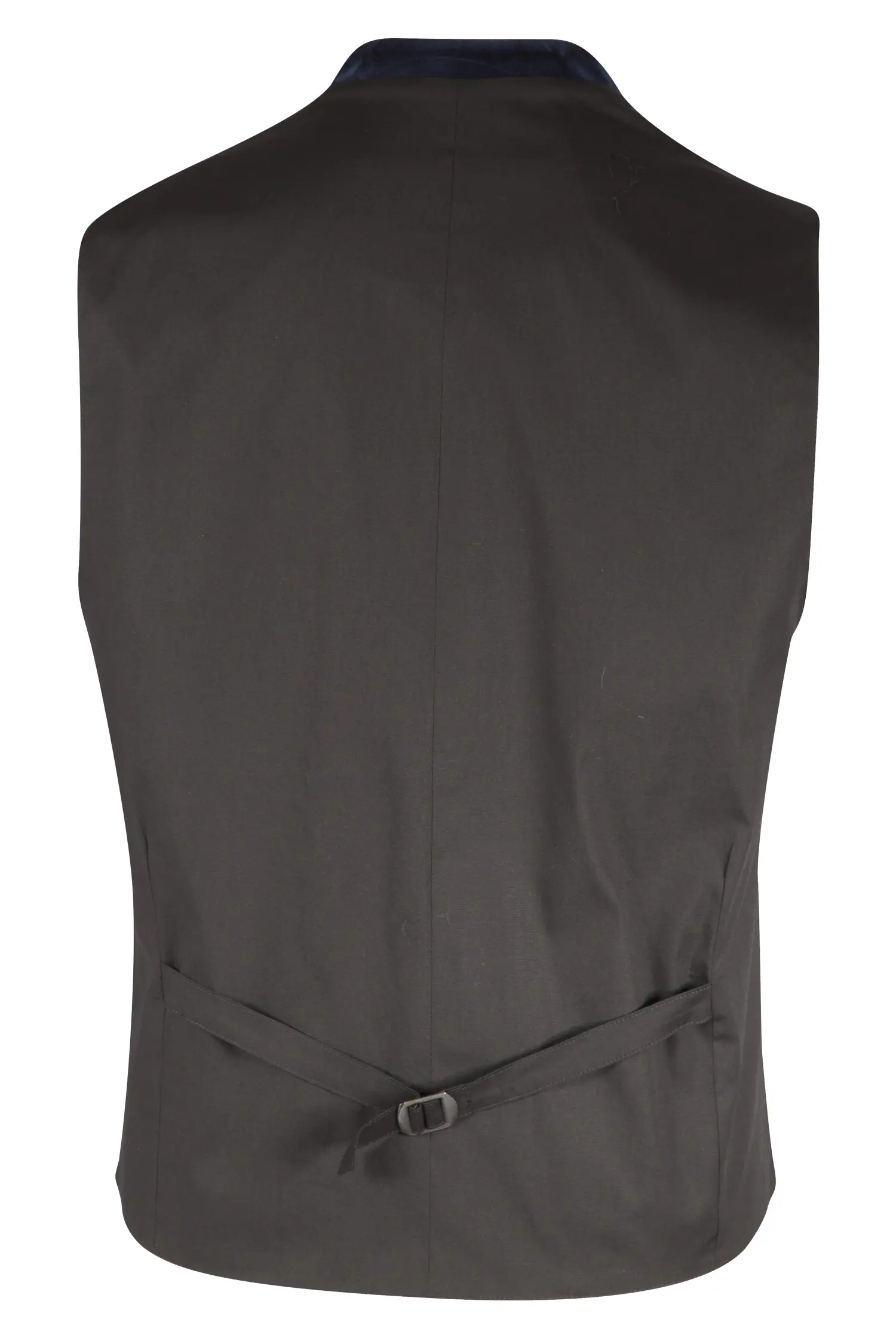 1345-0196-bl7-23-04i6440 Trachtenweste in blau von Gamsbock mit Samtkragen - Rückansicht