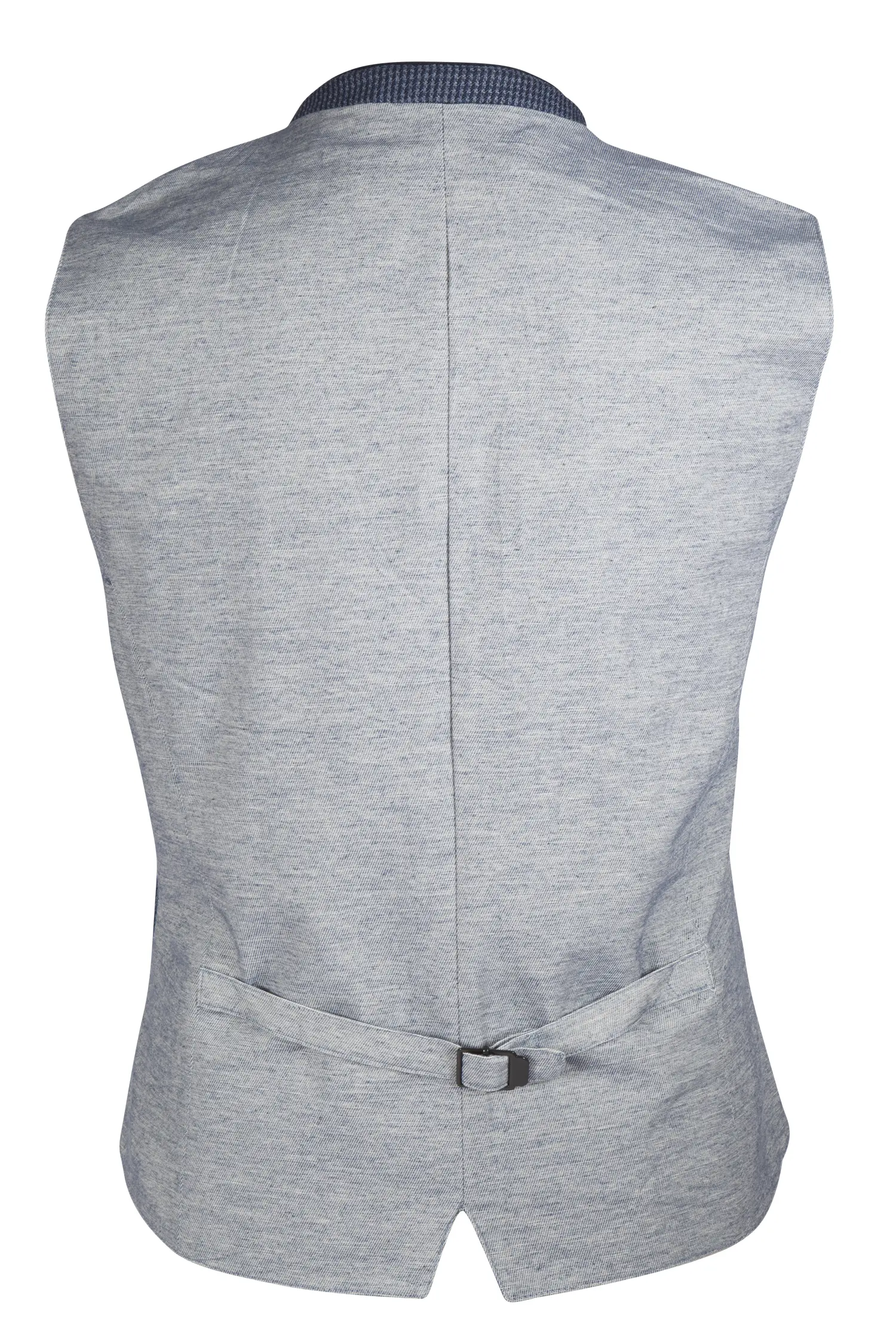 1345-0204-BL5-23-06-a0336 Jacquard-Trachtenweste Marlon in blau - Rückansicht