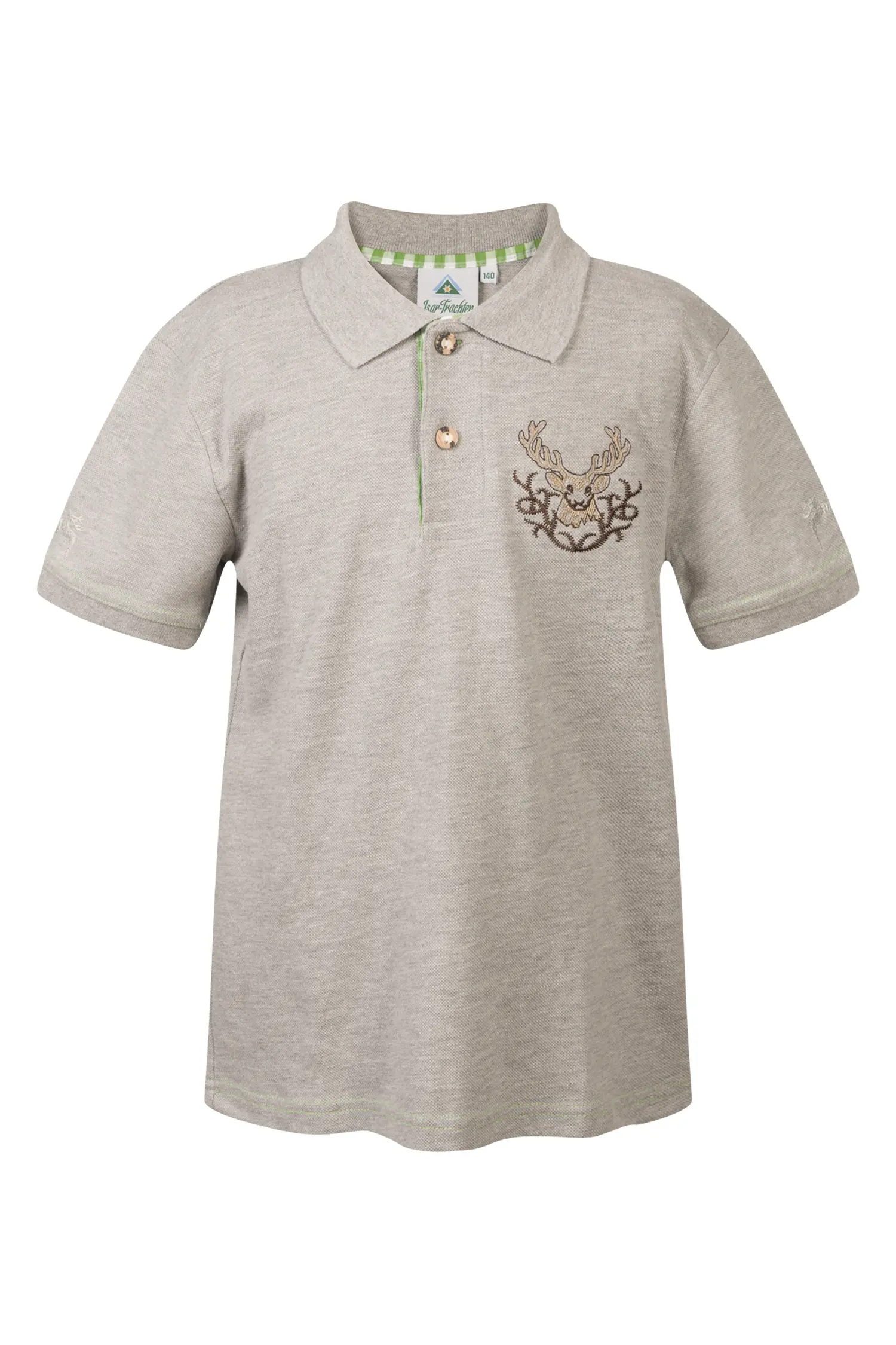 Kinder Trachten Poloshirt hellgrau Kinder Trachten Poloshirt Hellgrau