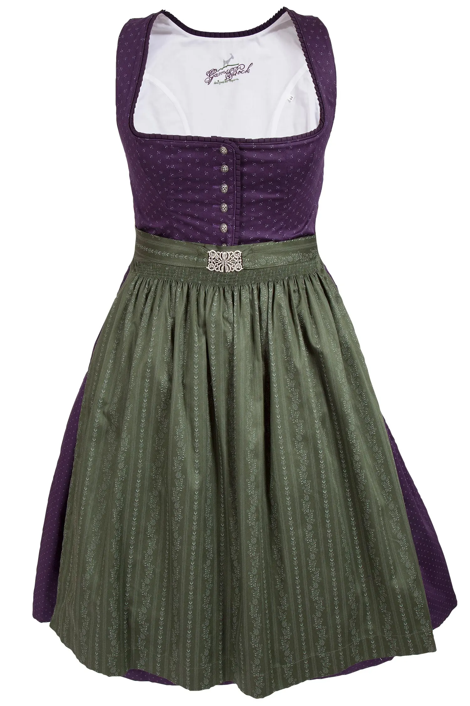 Midi Dirndl Kathi in aubergine und dunkelgrün XXL 
