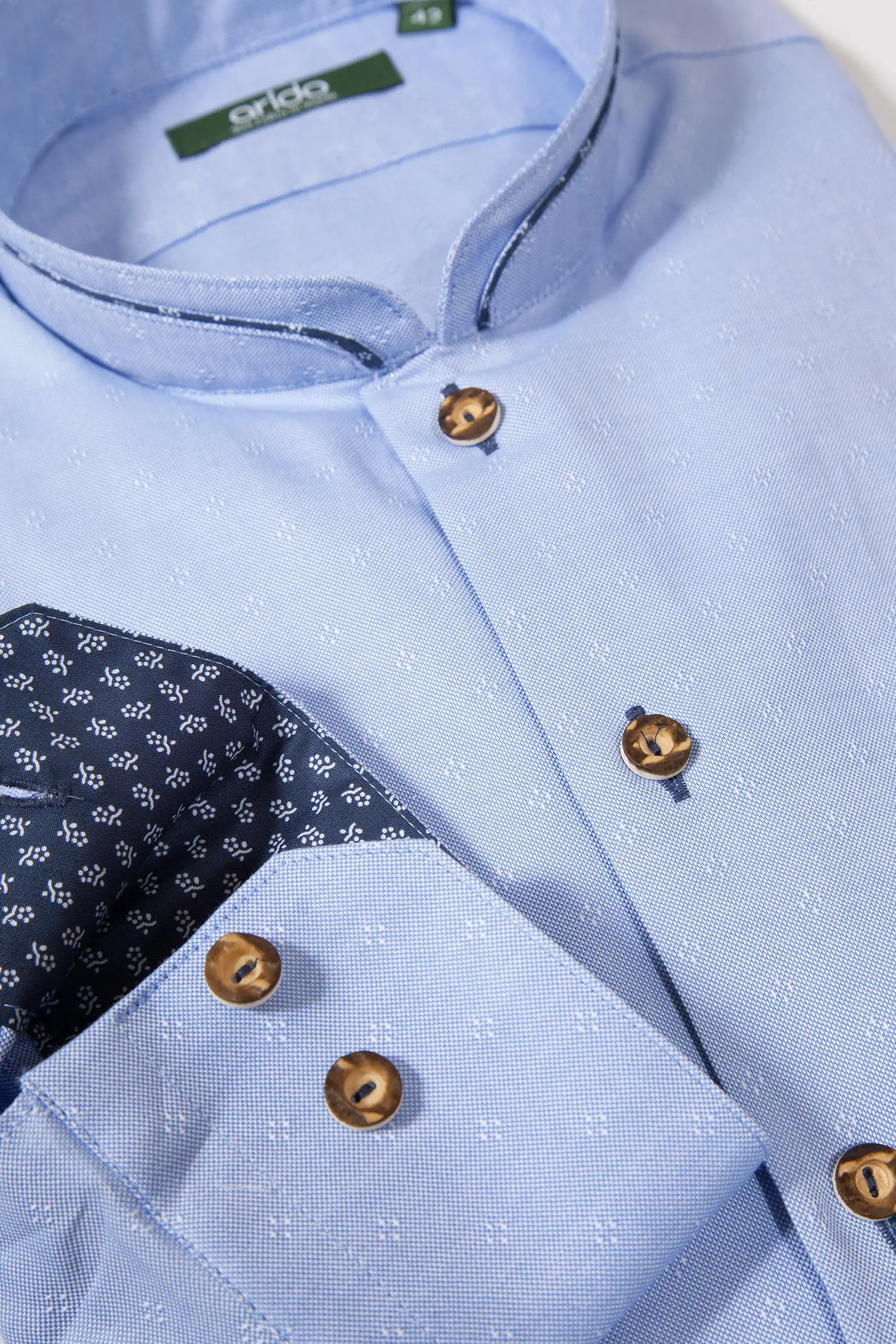 arido Trachtenhemd in hellblau mit Rauten Detail