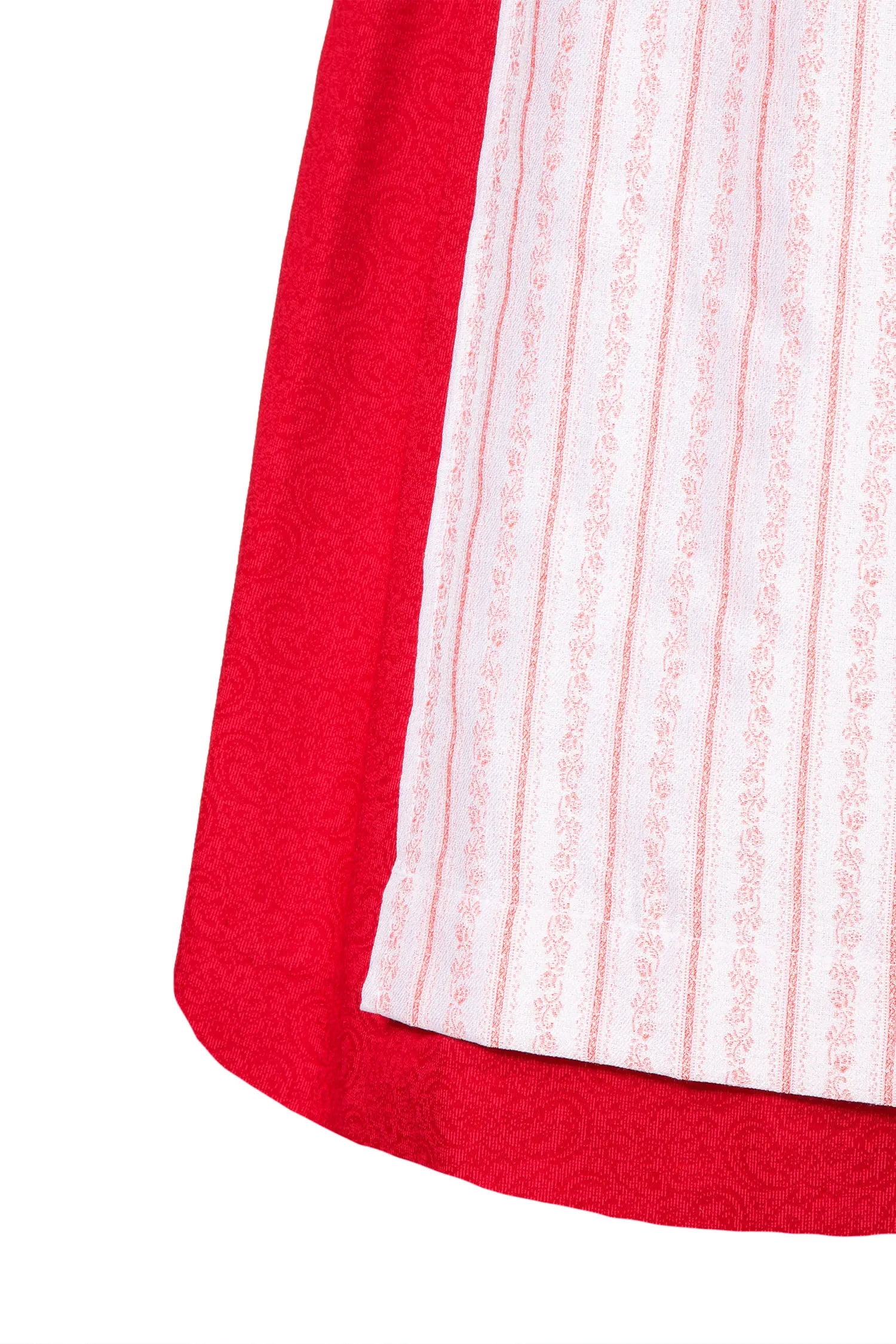 limitiertes Dirndl in rot mit traditioneller Schürze - Detail Schürze