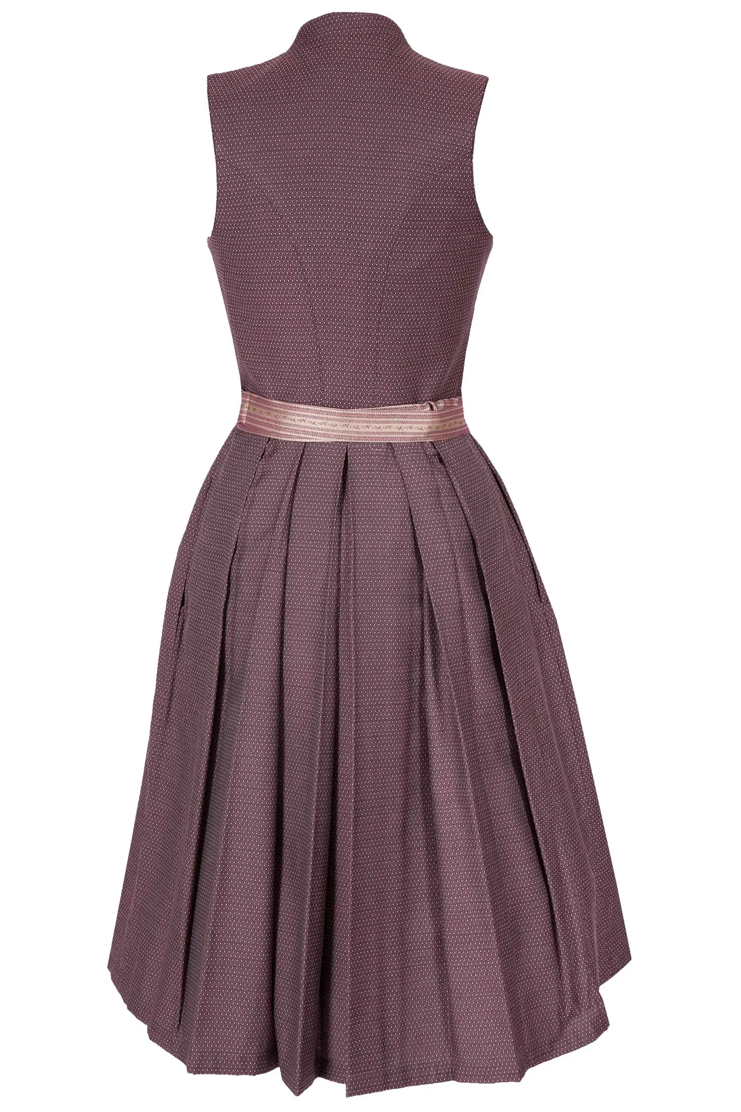 Midi Dirndl hochgeschlossen in bordeaux hinten