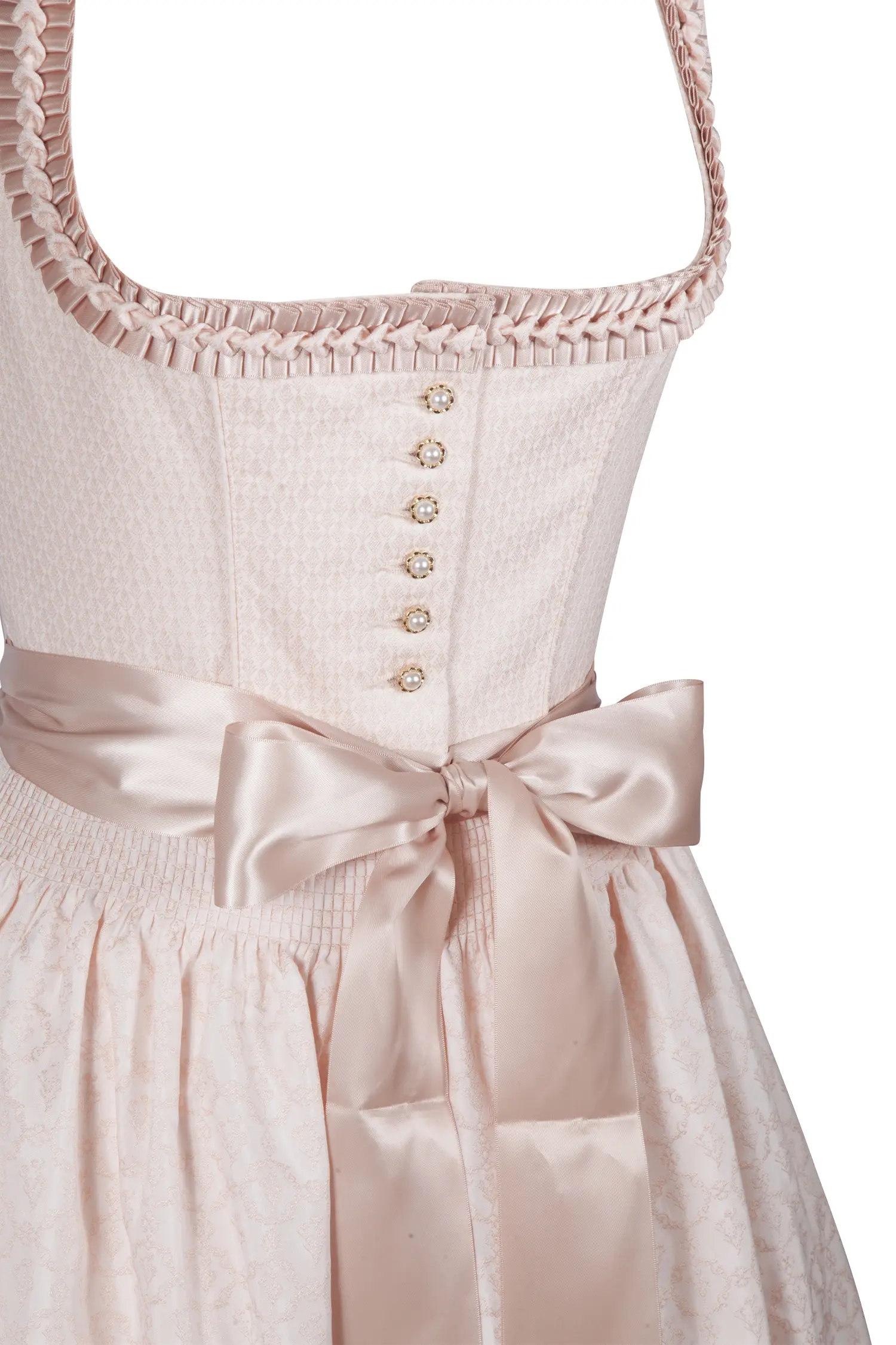 3029-0042-OR223-05-b6757 Brautdirndl Elouise in apricot von Fräulein Trentini - Detail Mieder