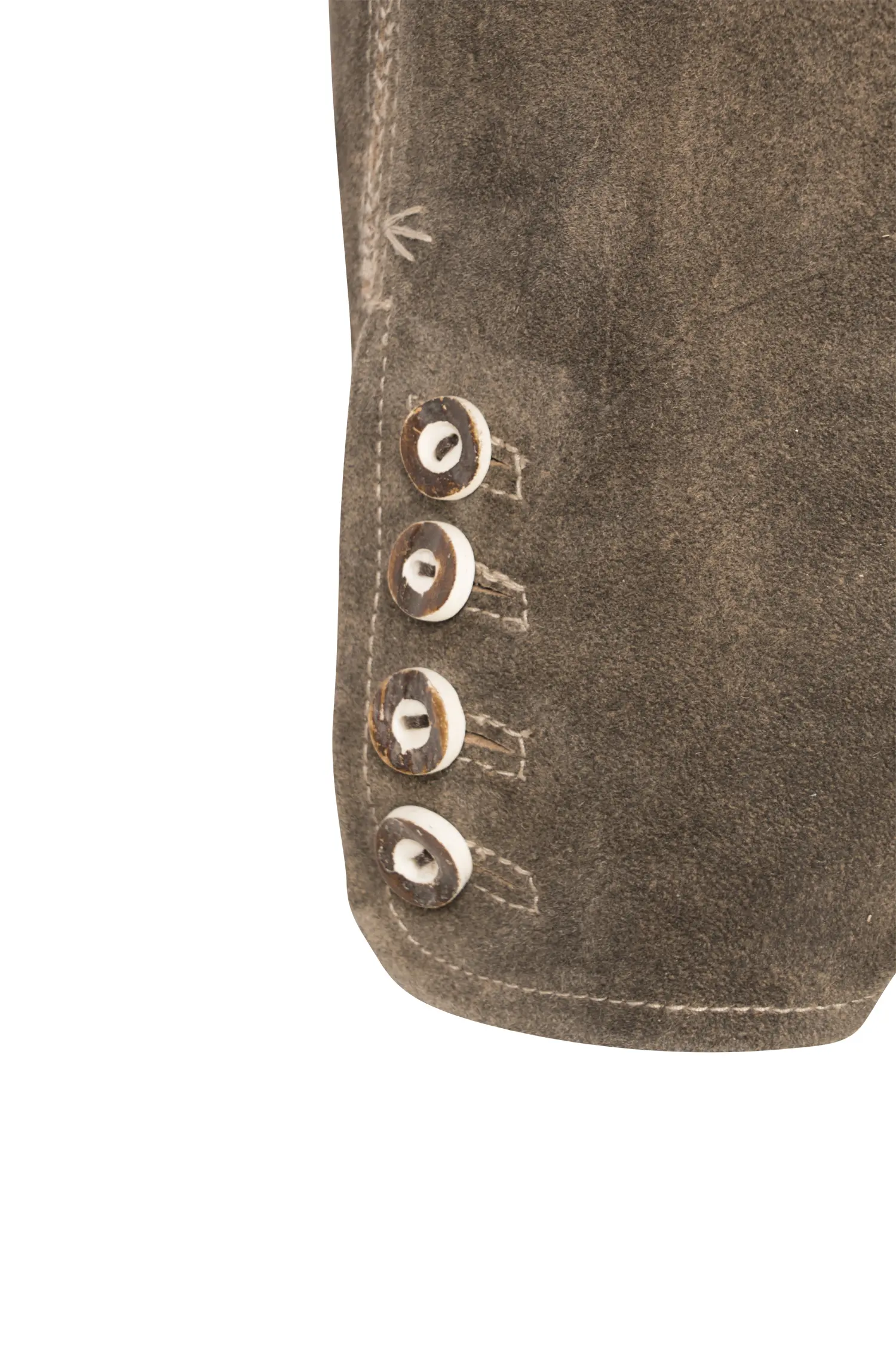 Pio Lederhose in Sandfarben Detail Stickerei