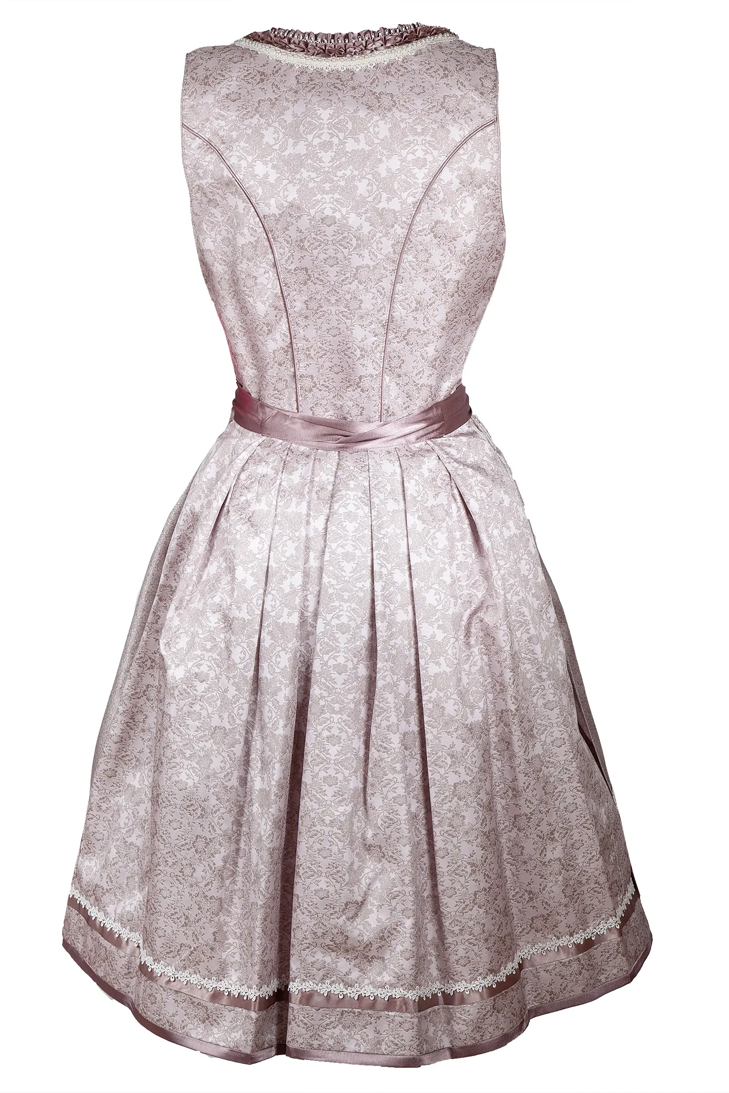 Mini Dirndl in taupe mit Reißverschluss_Rückansicht