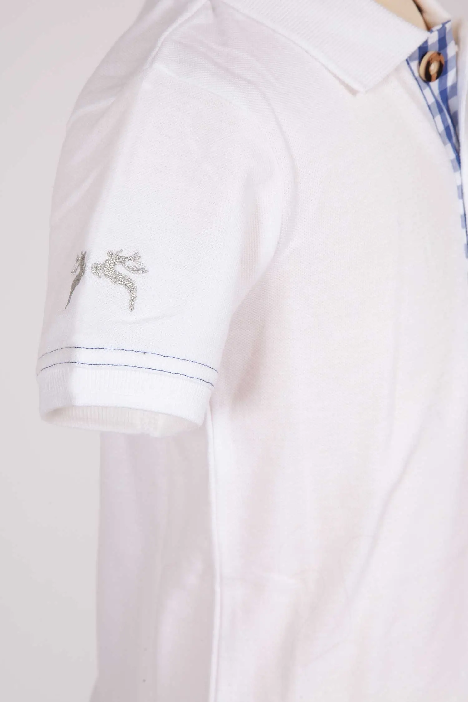 Kinder Trachten Poloshirt in weiß Arm