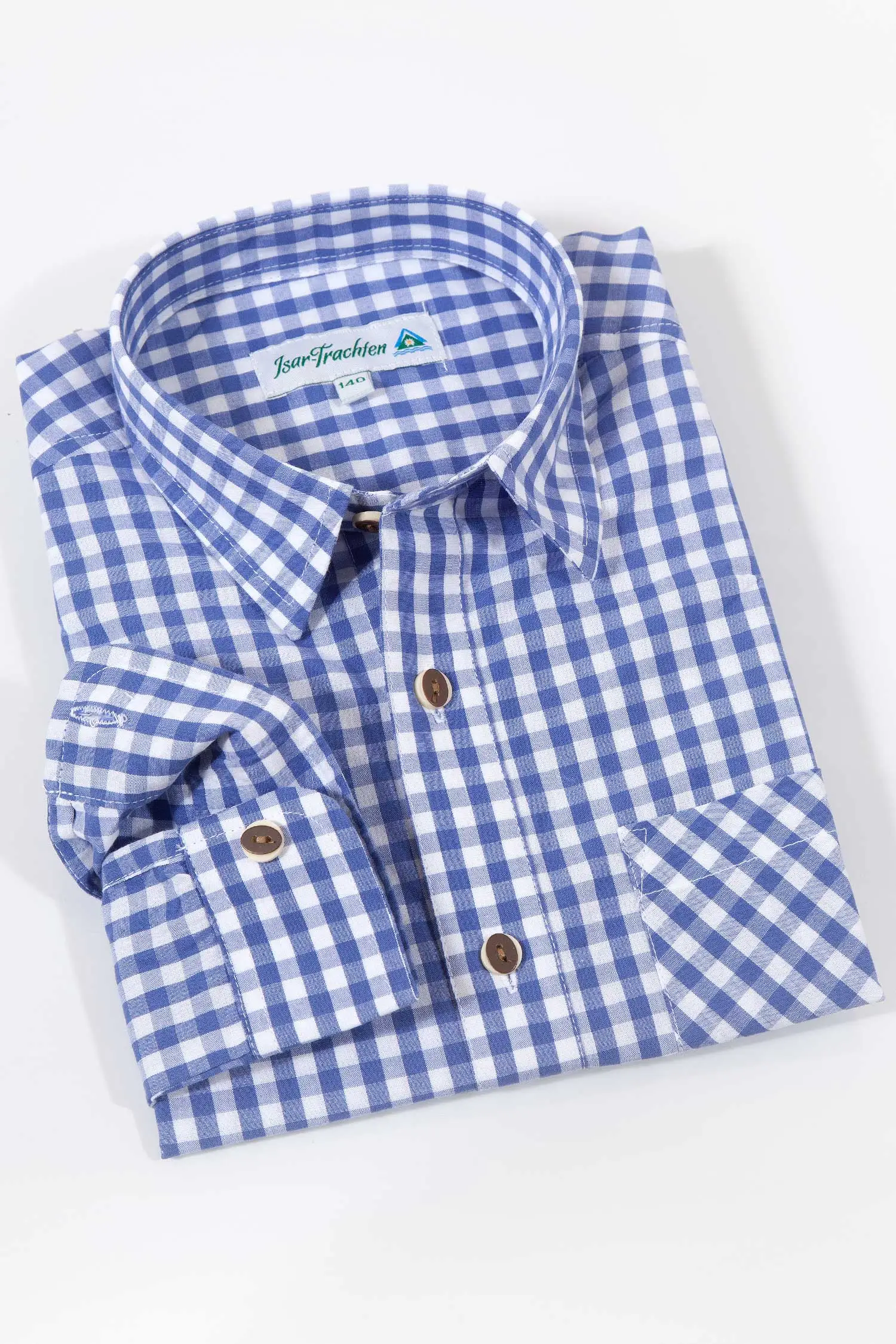 Kinder Trachtenhemd blau kariert Kinderhemd zur Tracht 