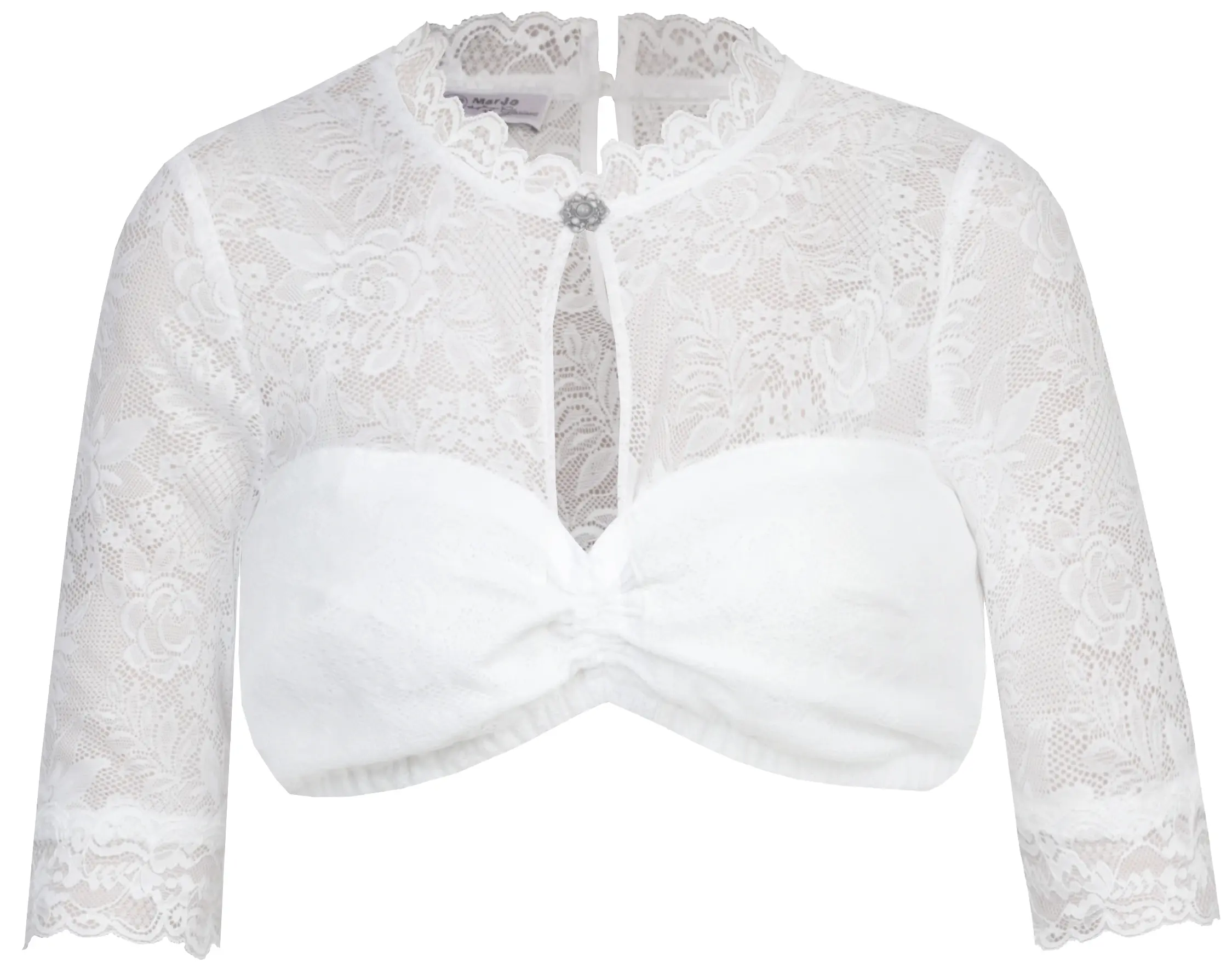 Dirndlbluse Irene-Norena offwhite mit ovalem Ausschnitt