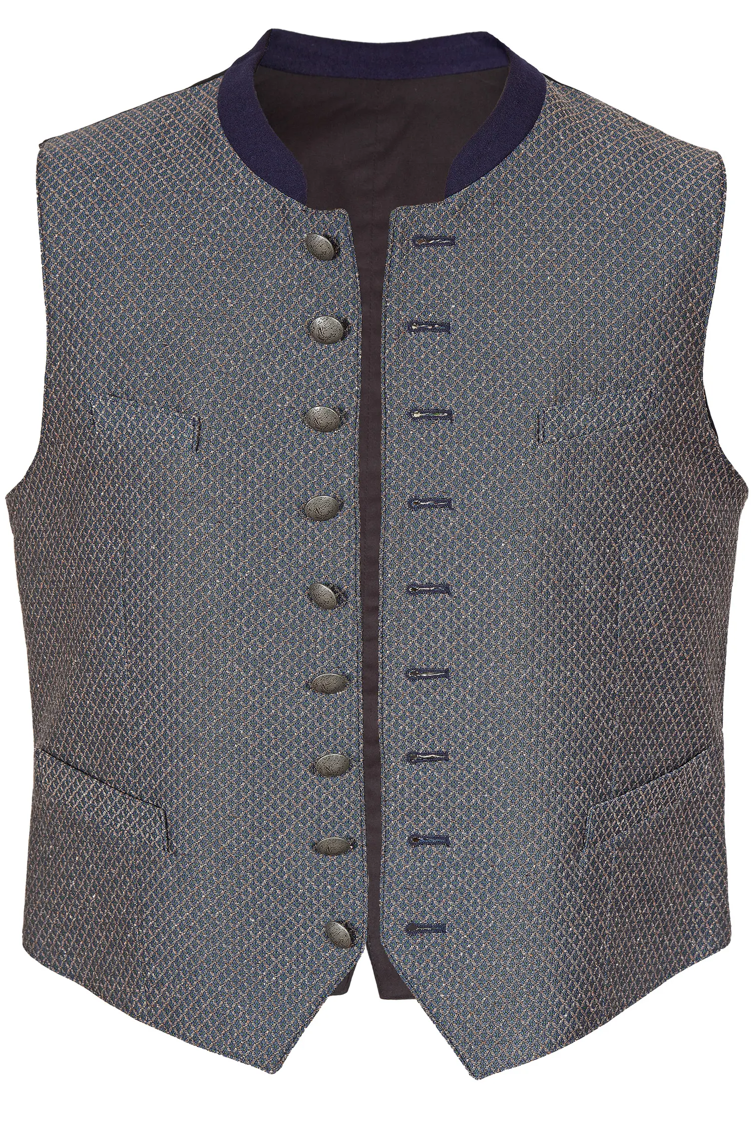 Herren Trachtenweste Ansbach in dunkelblauen Rautenmuster XXL