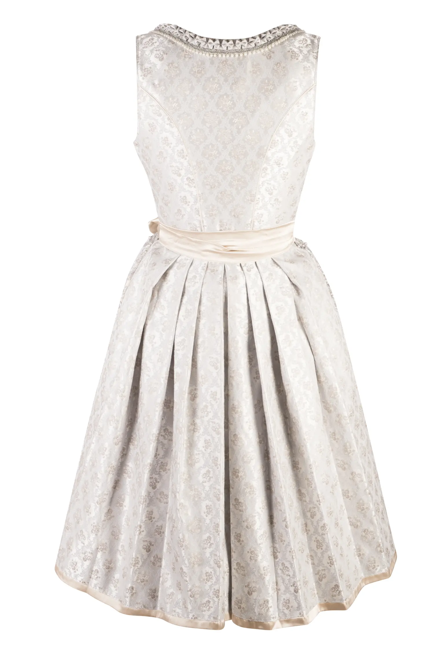 3067-1470-gr2-23-08-16-01811 Dirndl Daline in silber als Brautdirndl - Rückansicht