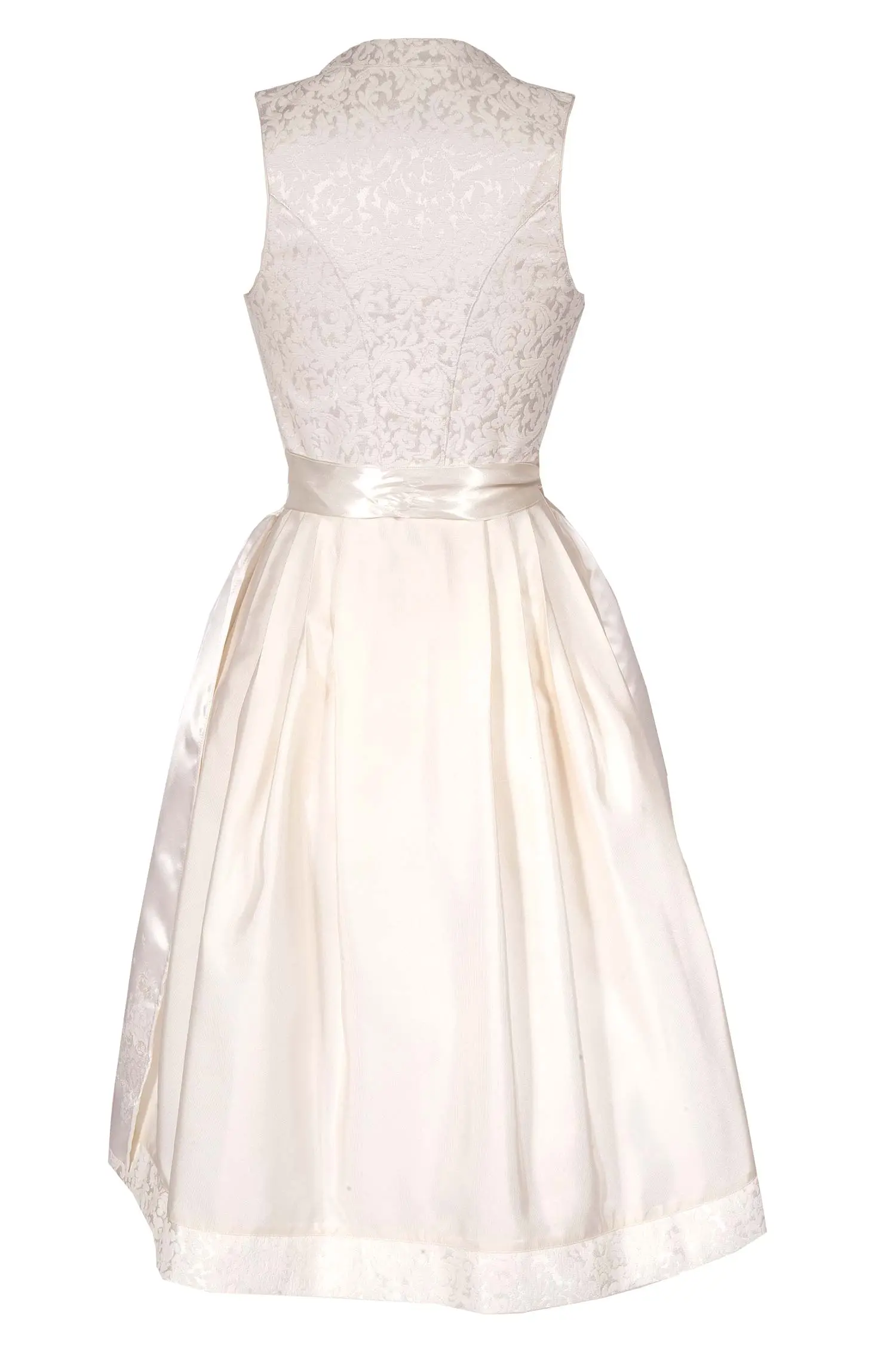 Brautdirndl in elfenbein mit Herzausschnitt hinten