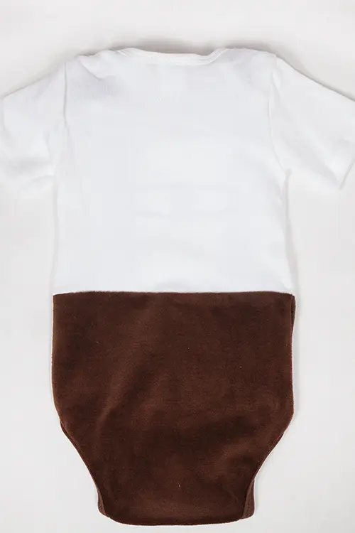Babybody Body für Babies in weiß braun 3