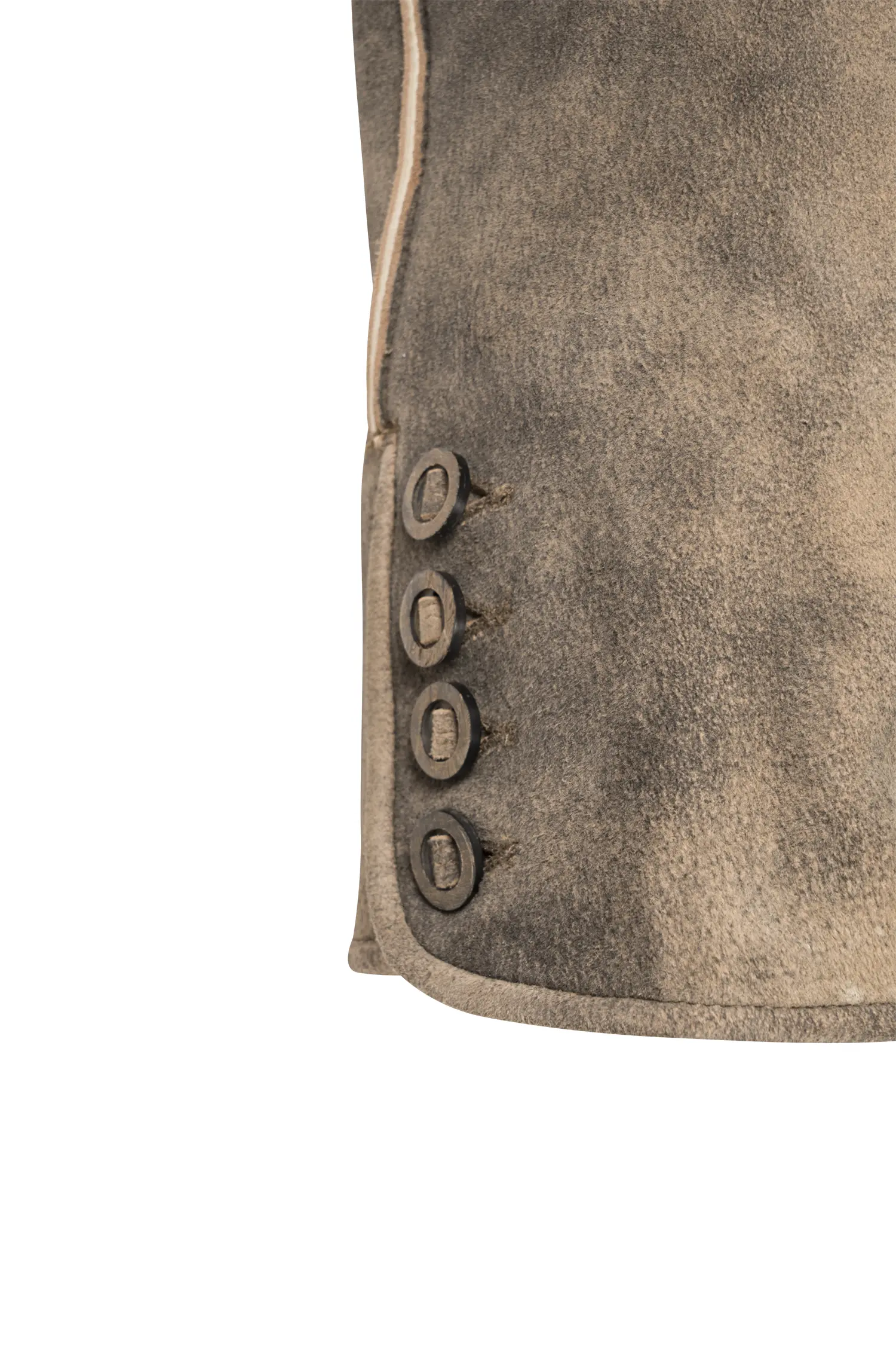 Lederhose in Braun Detail Stickerei