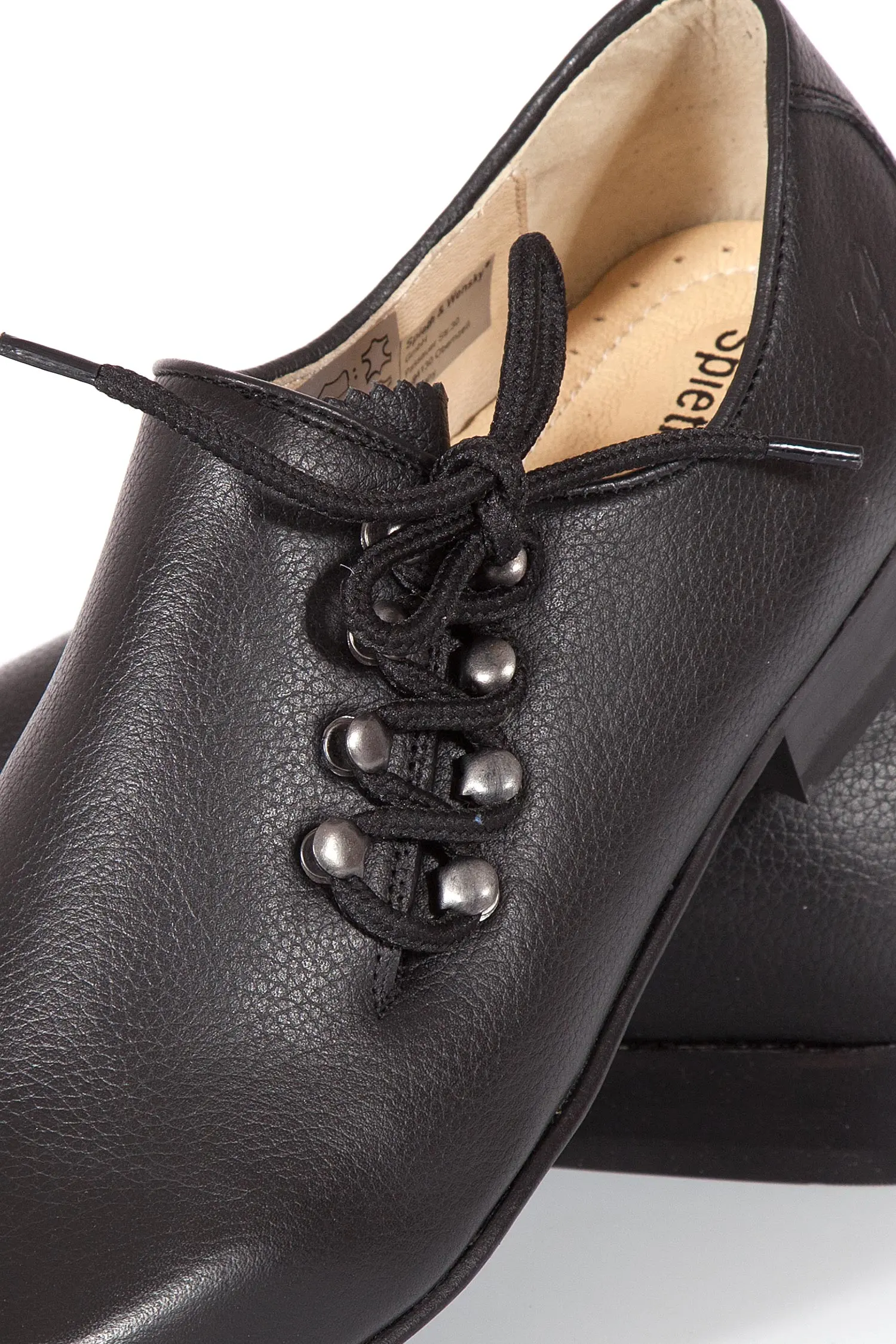 Herren Trachten Haferlschuhe Hans in schwarz Detail