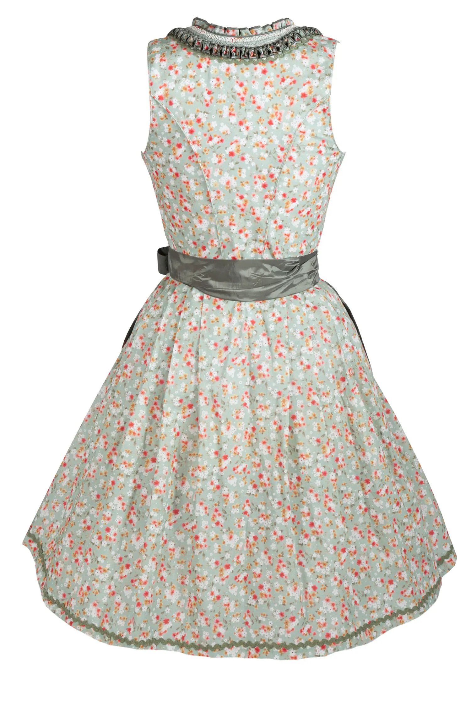 Fröhliches Dirndl in verschiedenen Grüntönen - Rückansicht