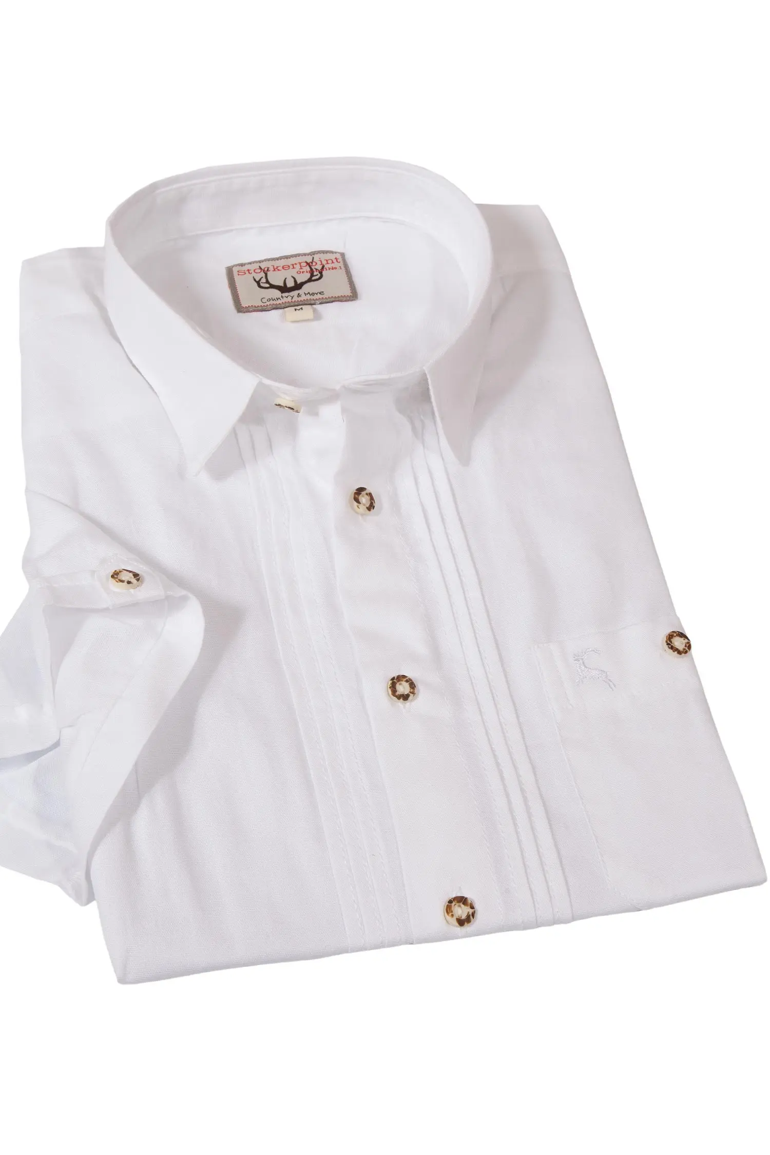 Trachtenhemd Bodo weiß kurzärmelig 