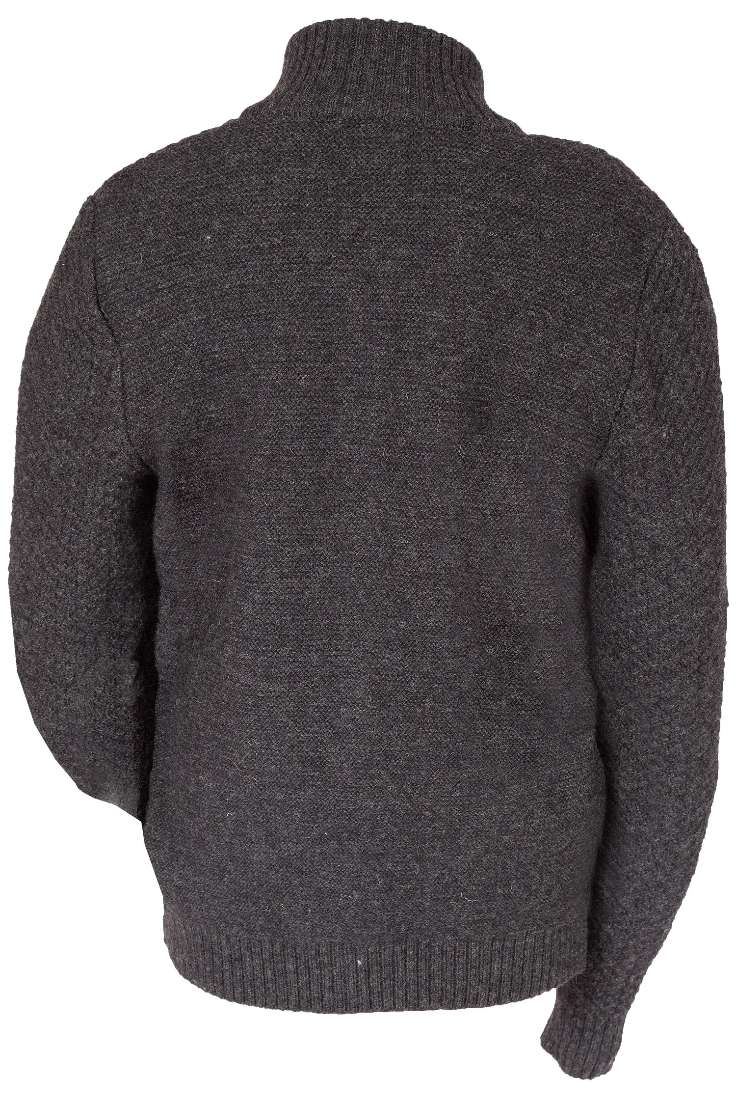 Herren Trachten Strickjacke in anthrazit hinten