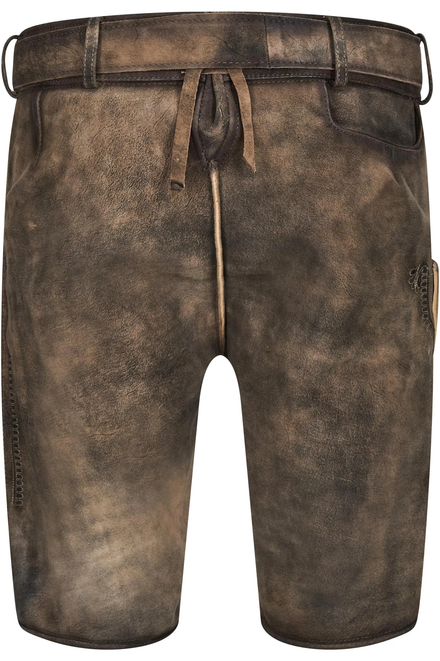 Dunkelbraune Gamsbock Lederhose Bertl