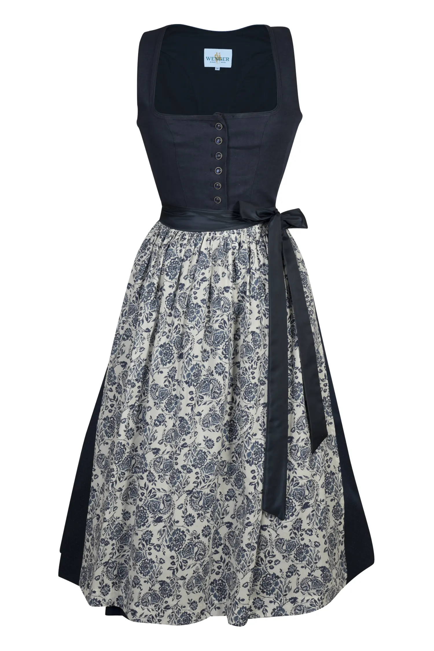 3040-1359-bl8-24-01-1803979 Dirndl Elisa in dunkelblau mit Leinenmieder