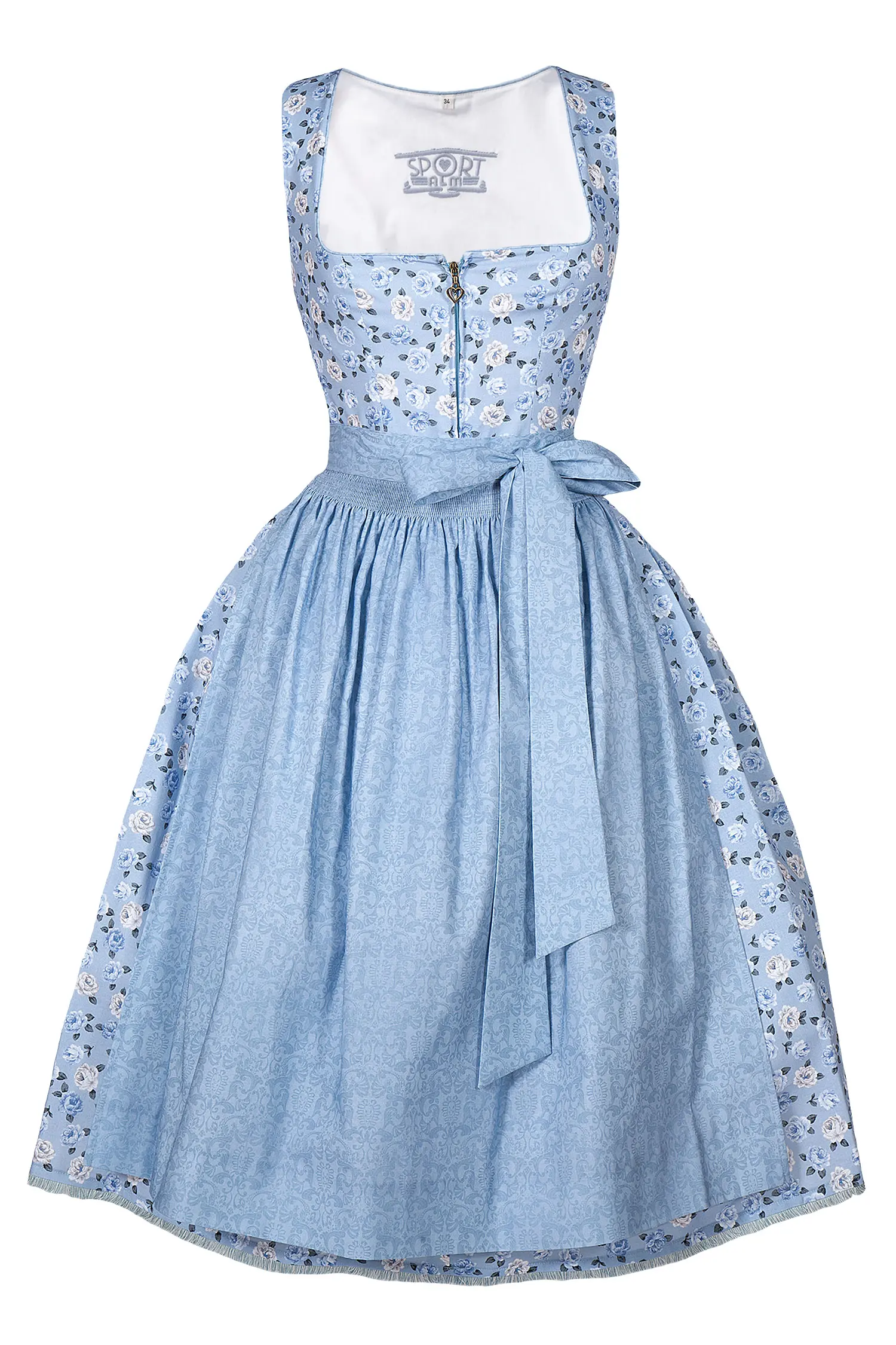 Sportalm Dirndl in Babyblau mit Blümchenprint