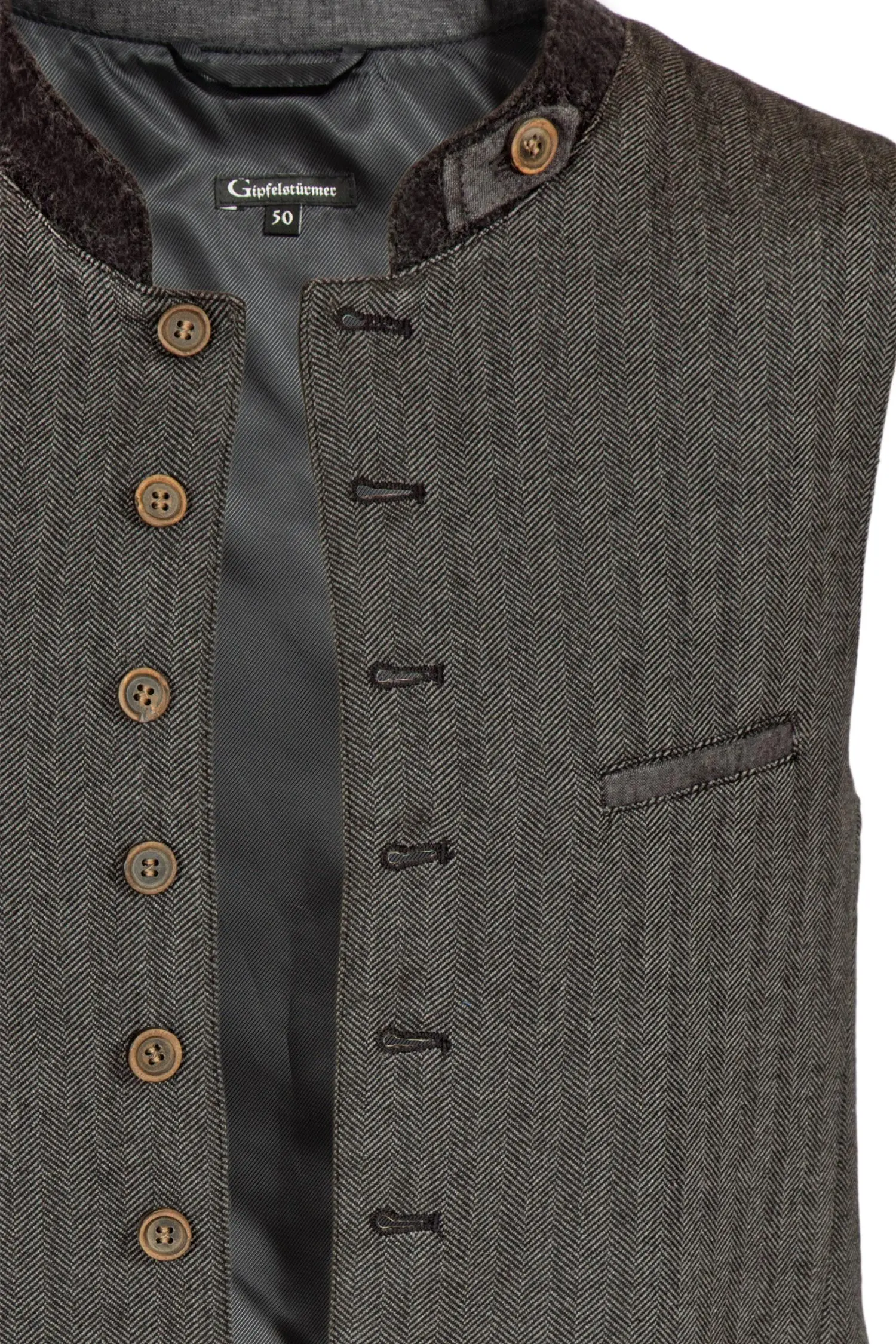 trachtenweste-fischgraet-grau-1345-0120-an8-20-03c-8032-b Trachtenweste in Fischgrät anthrazit grau Detail