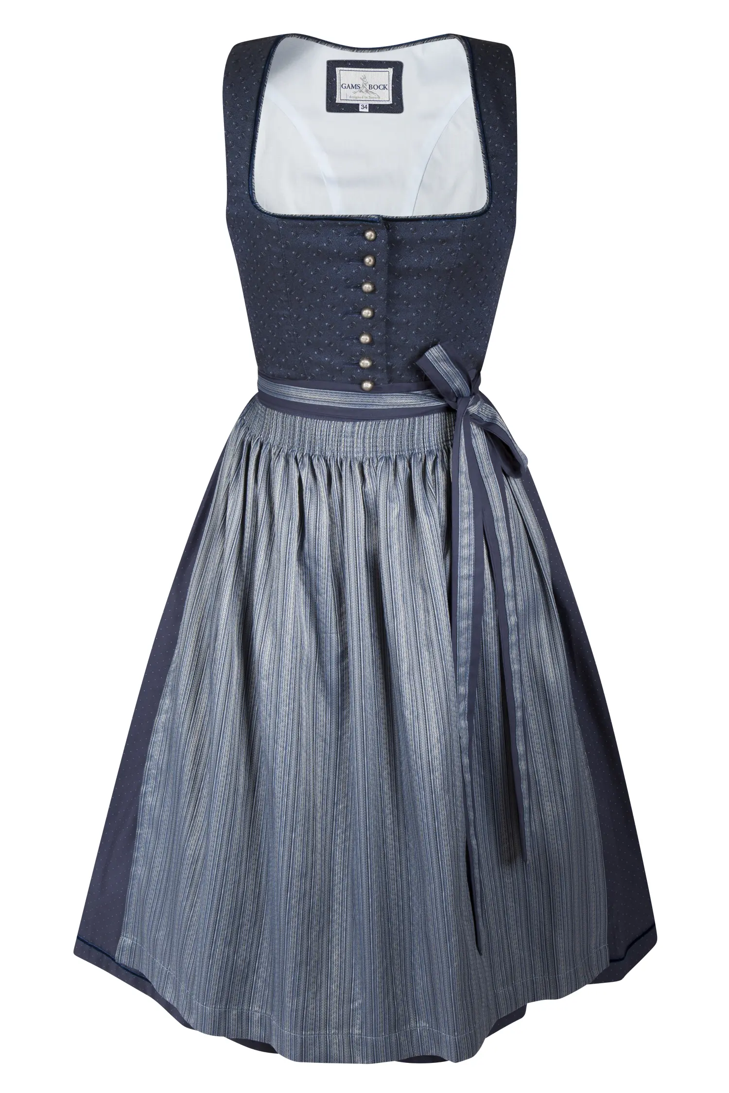 Exclusives Stretch-Dirndl in dunkelblau