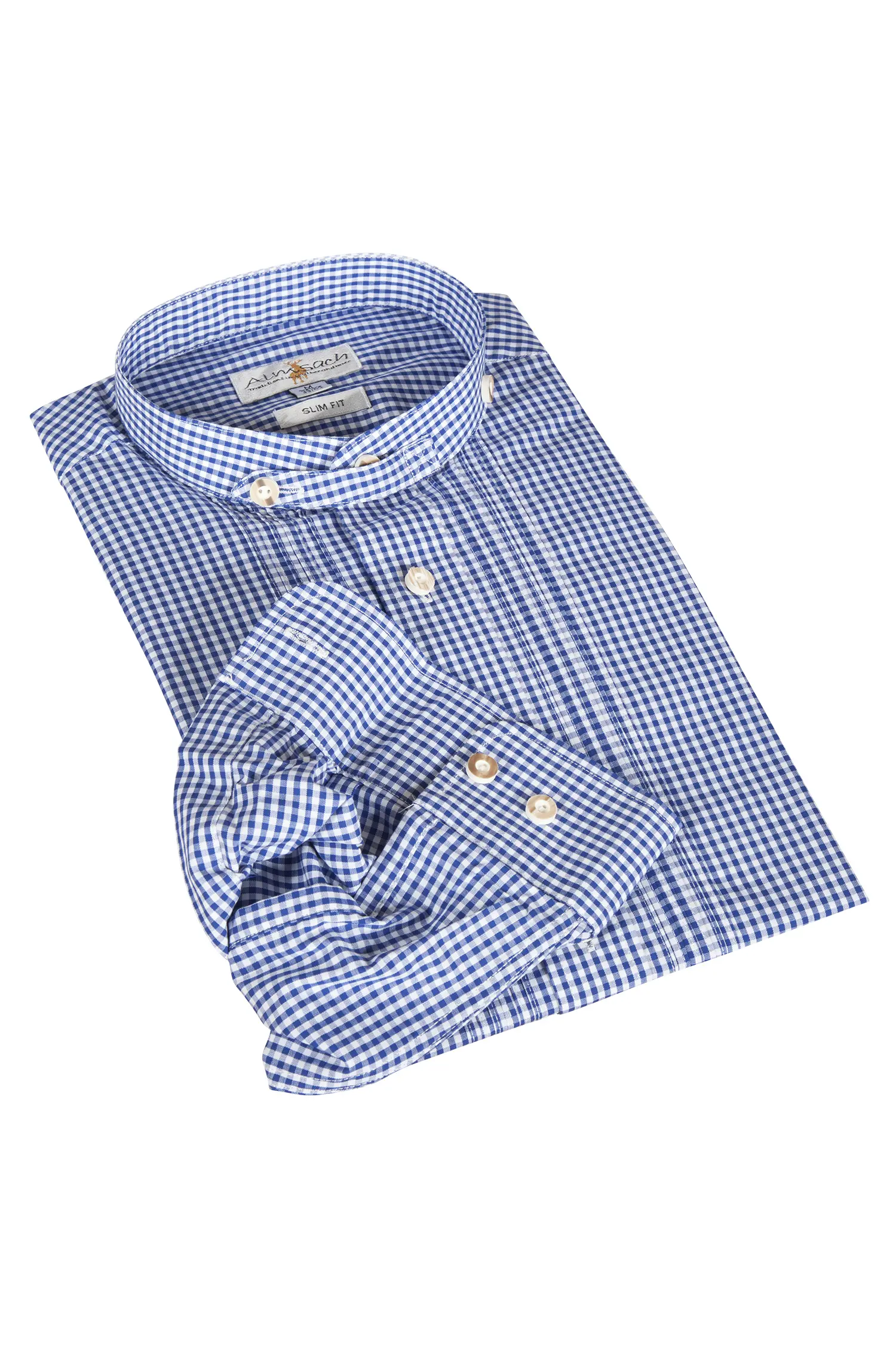 Trachtenhemd in weiß/blau kariert