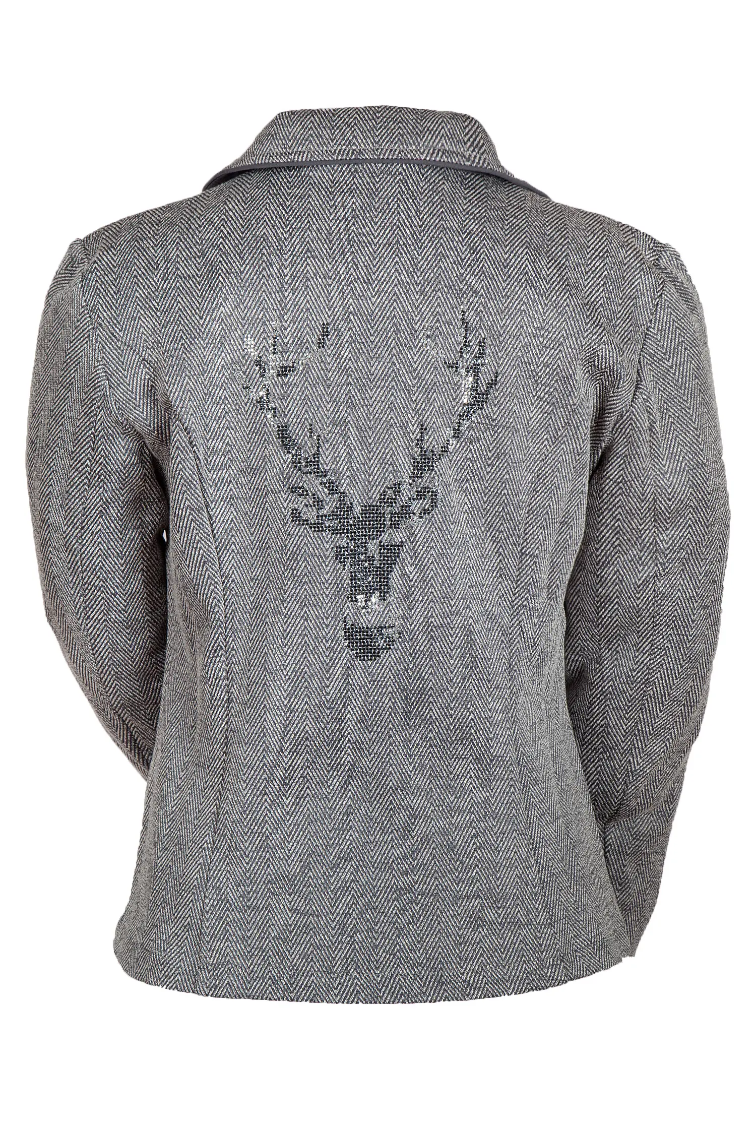 2234-0026-gr4-22-03a-9798 Trachtenblazer Margit in grau mit Glitzerdetail Rückansicht