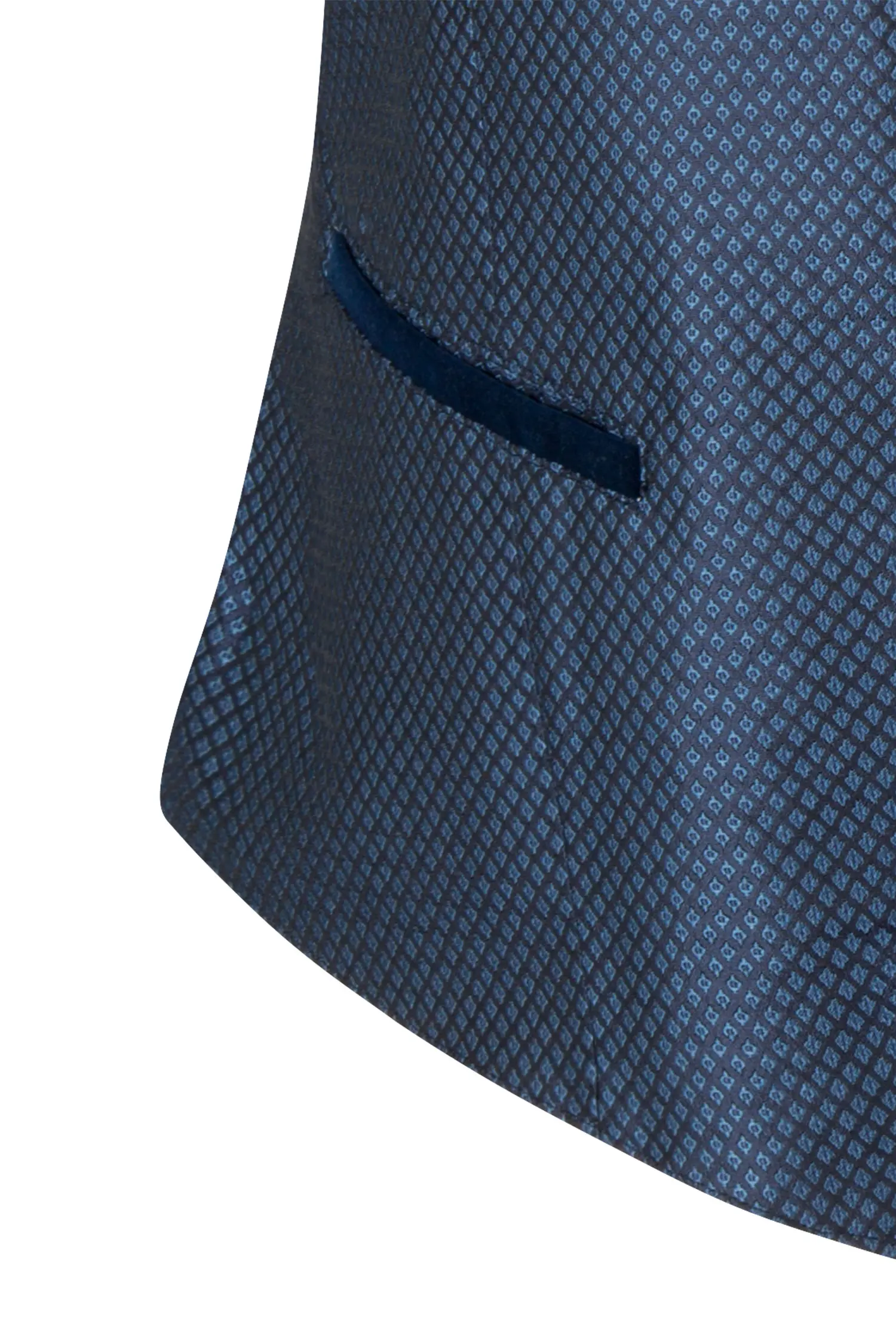 1345-0153-BL623-05-b6488c Trachtenweste in blau mit Samtkragen - Detail Taschen