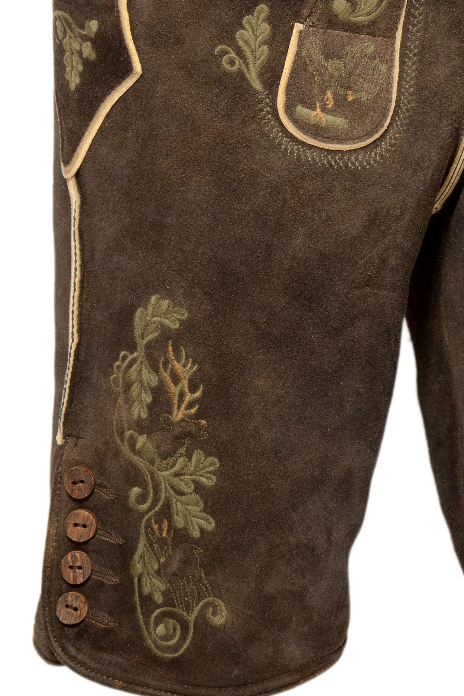 meindl-lederhose-dunkelbraun-oliv-1612-1002-ba7-19-09b-9249-c Meind Lederhose Grafenstein in ahorn und oliv Bein