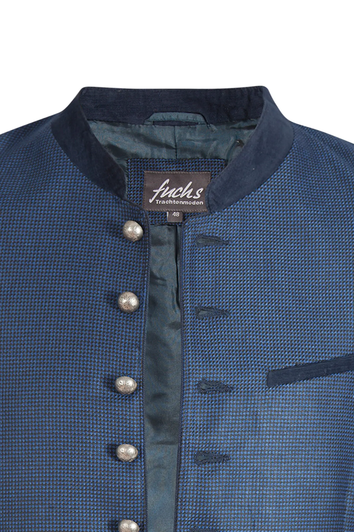 Trachtenweste in dunkelblau - Detail Knöpfe