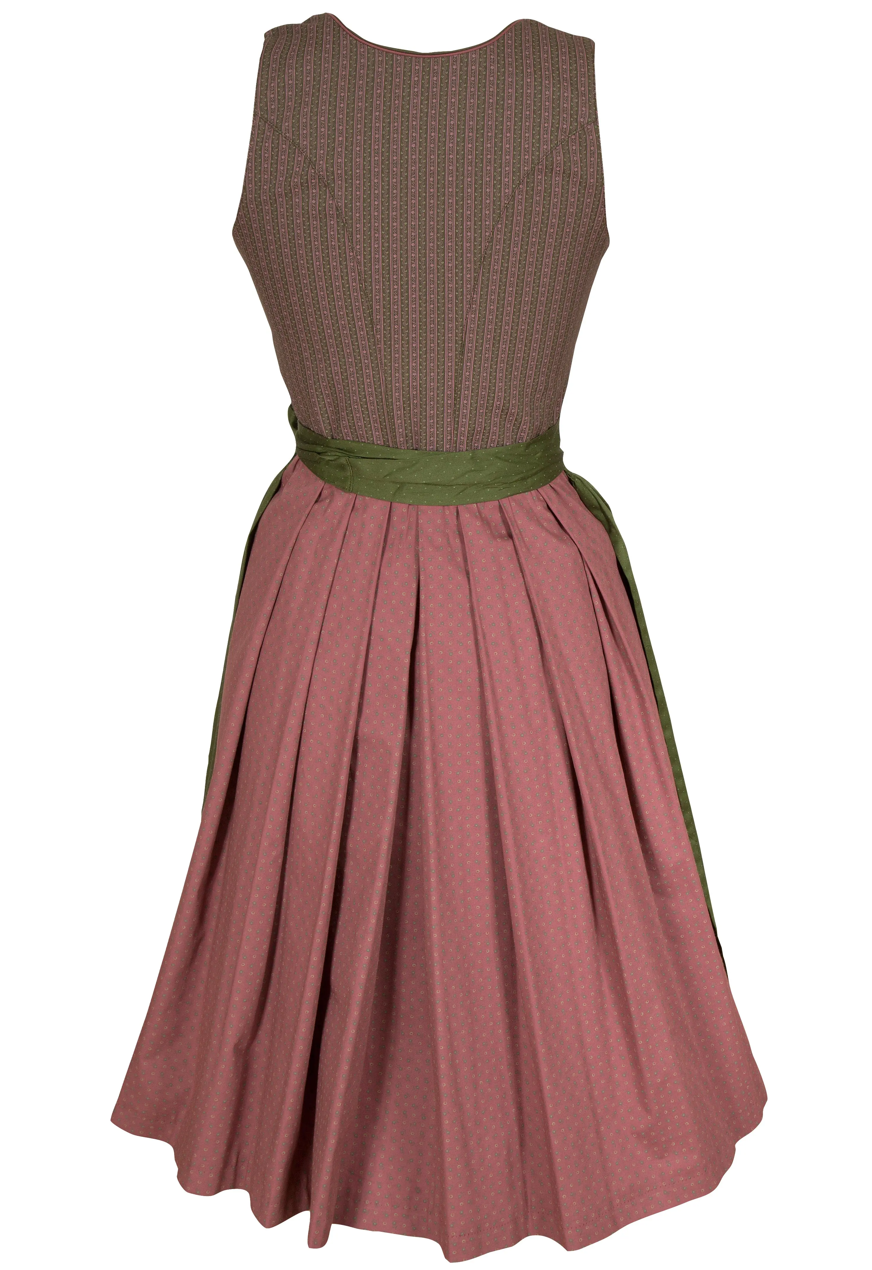 Midi Dirndl Ramona in oliv und mattem beere hinten